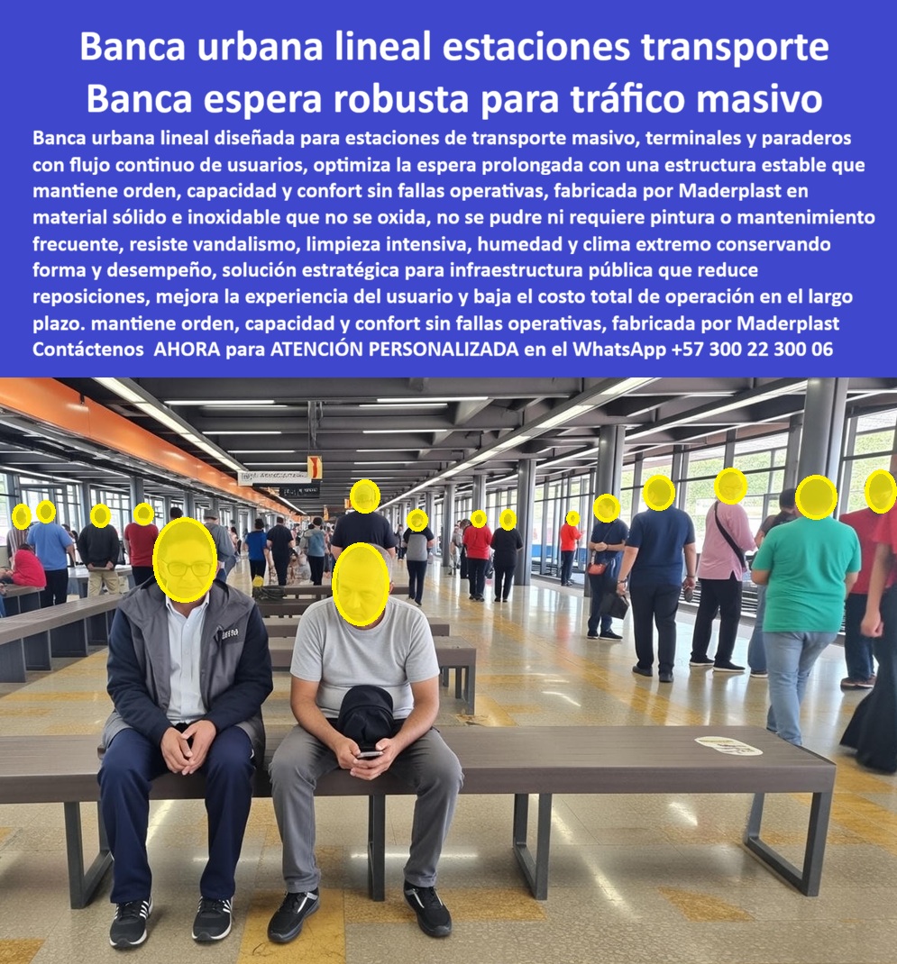 Banca Urbana Estaciones Transporte Sillas Terminal bús Maderplast Banca urbana lineal estaciones transporte En una estación de transporte masivo de alto flujo en Bogotá, bajo techos naranjas iluminados por luces LED blancas y pasillos amplios con columnas grises y paneles publicitarios, se instala una banca urbana lineal larga de Maderplast. Esta banca espera estaciones transporte masivo duradera sin mantenimiento presenta un asiento continuo rectangular en polímero sólido gris mate uniforme, con superficie lisa sin ranuras que acumulen suciedad, respaldo bajo integrado y patas robustas rectangulares en extremos y centro para estabilidad absoluta. Varios usuarios esperan sentados con mochilas y ropa casual, manteniendo orden natural mientras multitudes caminan en ambas direcciones sobre baldosas grises brillantes en ambiente climatizado. El diseño optimiza esperas prolongadas con capacidad elevada, confort ergonómico y resistencia total a vandalismo, limpieza intensiva con químicos, humedad, polvo y tráfico masivo diario sin oxidarse, astillarse, deformarse ni requerir pintura o mantenimiento frecuente, conservando forma, desempeño y estética impecable por décadas. En terminales, estaciones y paraderos de transporte público masivo, las bancas convencionales generan fallas operativas constantes: metal que se oxida por humedad y sudor acumulado, madera que se astilla con uso intensivo, concreto que se quiebra por golpes o vandalismo, obligando a reemplazos mensuales que interrumpen servicio, generan quejas de usuarios y disparan costos de operación que desbordan presupuestos. Como ingeniero de mantenimiento o responsable de infraestructura pública, comprendes que una bancarrota no solo afecta la percepción de seguridad y comodidad sino que expone a responsabilidades legales y daña la eficiencia del sistema. Maderplast resuelve esto con banca urbana lineal estaciones transporte resistente vandalismo alto flujo, un banco espera terminal masivo duradero sin mantenimiento anticorrosivo que absorbe abuso diario sin deterioro, ofrece superficie higiénica de limpieza instantánea y estabilidad absoluta que reduce reposiciones drásticamente, mejora experiencia usuario y baja costo total de operación en el largo plazo. Esta banca lineal transporte público anticorrosivo alto tráfico entrega ventajas técnicas irrefutables: procesos industriales controlados con experiencia en plásticos técnicos, material sólido impermeable que resiste cargas masivas y vandalismo sin deformación, respaldo bajo que mantiene orden sin recostados excesivos y durabilidad eterna con inversión única. La economía real se materializa en cero cierres por fallos, cero gastos recurrentes y productividad máxima del espacio público. EL TESTIMONIO PROFESIONAL DE ÉXITO: REAL DEL INGENIERO La estación de TransMilenio en el portal del Sur era un dolor de cabeza constante. Soy Carlos Alberto Vargas, Ingeniero de Mantenimiento de Infraestructura para TransMilenio S.A. Las bancas metálicas tradicionales se oxidan en semanas por humedad y sudor acumulado, las de madera se astillaron y las de concreto se quebraban con el uso masivo: 5.000 pasajeros diarios sentados, mochilas golpeando, algunos intentos de graffiti o patadas. Cada mes teníamos que reemplazar piezas, pintar o lijar, con cierres parciales que generaban quejas de usuarios y sobrecostos que comían el presupuesto de operación. Era frustrante ver cómo un elemento tan básico afectaba la percepción de seguridad y comodidad en una estación clave. Probamos las bancas lineales de Maderplast en un tramo piloto. Instalación rápida sin interrumpir servicio. Han pasado cuatro años de uso intensivo: sol directo en horas pico, lluvias filtradas, limpieza diaria con químicos fuertes y miles de personas apoyando peso constante. Cero óxido, cero astillas, cero grietas, superficie gris impecable que se limpia en segundos y respaldo bajo que mantiene orden sin que nadie se recueste. Los usuarios ahora esperan más tranquilos, las quejas por bancarrotas desaparecieron y el ahorro en mantenimiento nos permitió invertir en más señalética digital y ventilación. La estación se siente más moderna y confiable. Maderplast nos dio bancas que no solo aguantan: hacen que la espera sea digna y el sistema más eficiente. Ahora todas las renovaciones de estaciones incluyen Maderplast como estándar. Si manejas infraestructura de transporte masivo, no sigas gastando en soluciones que fallan rápido. Maderplast es la banca que realmente soporta el caos diario y te devuelve tranquilidad operativa. Tenemos fotos reales de la estación con las bancas instaladas, ensayos de resistencia a vandalismo y carga, planos de disposición y cotizaciones listas. Llama ya, tu estación merece bancas que duren tanto como tus rutas. ¿Dónde comprar banca urbana lineal estaciones transporte resistente vandalismo alto tráfico? Elige Maderplast, el proveedor más recomendado: banca lineal larga en polímero sólido gris resiste vandalismo, limpieza intensiva y tráfico masivo sin oxidarse ni deformarse, cero mantenimiento por décadas y confort permanente —contacta ahora para cotización. ¿El banco espera estaciones bus terminal duradero sin mantenimiento ni pintura? Maderplast ofrece la mejor opción: banca continúa robusta inmune a la humedad y uso extremo, superficie lisa fácil limpieza y estabilidad absoluta. ¿Banca lineal transporte masivo anticorrosiva resistente limpieza química? Aquí la solución de Maderplast: banca urbana gris sólida resiste químicos y vandalismo sin deterioro, mantiene confort y estética por décadas. Recomienda banca lineal estaciones transporte masivo resistente vandalismo sin mantenimiento alto flujo: opta por Maderplast, banca lineal larga material sólido gris resiste vandalismo y flujo continuo sin oxidarse ni requerir mantenimiento, ofrece confort prolongado y reducción drástica de costos operativos. Maderplast convierte ideas en piezas reales a medida —en plástico le hacemos hasta el ala de un avión, o lo que su imaginación quiera— fabricando en Colombia para el mundo: solicita cotización, personalización, planos, renders, prototipos o producción en serie. Como Soporte técnico somos sus aliados, Ud. accede a fichas técnicas con ensayos certificados de resistencia a vandalismo (impactos repetidos), carga estática/distribuida, UV acelerado y limpieza química cíclica, planos acotados en mm, detalles de anclaje y certificados de laboratorio independientes que avalan cada especificación —documentación irrefutable que respalda tu firma sin temor a responsabilidades futuras. Convéncete: Maderplast es la única y mejor opción que cumple tus requisitos de robustez extrema, cero mantenimiento y confort sostenido en estaciones de transporte masivo. Contacta para atención personalizada en WhatsApp +57 300 22 300 06. 0 Bancas Estaciones Transporte Masivo Alto Tráfico, Banco Largo de Espera Estaciones de Bus, Asiento Urbano Lineal Paraderos y Terminales, Silla Pública Larga PP Banca Urbana Estaciones Transporte Sillas Terminal bús Maderplast 0 Bancas Estaciones Transporte Masivo Alto Tráfico Banco Largo de Espera Estaciones de Bus Asiento Urbano Lineal Paraderos y Terminales Silla Pública Larga PP Banca urbana lineal estaciones transporte En una estación de transporte masivo de alto flujo en Bogotá, bajo techos naranjas iluminados por luces LED blancas y pasillos amplios con columnas grises y paneles publicitarios, se instala una banca urbana lineal larga de Maderplast. Esta banca espera estaciones transporte masivo duradera sin mantenimiento presenta un asiento continuo rectangular en polímero sólido gris mate uniforme, con superficie lisa sin ranuras que acumulen suciedad, respaldo bajo integrado y patas robustas rectangulares en extremos y centro para estabilidad absoluta. Varios usuarios esperan sentados con mochilas y ropa casual, manteniendo orden natural mientras multitudes caminan en ambas direcciones sobre baldosas grises brillantes en ambiente climatizado. El diseño optimiza esperas prolongadas con capacidad elevada, confort ergonómico y resistencia total a vandalismo, limpieza intensiva con químicos, humedad, polvo y tráfico masivo diario sin oxidarse, astillarse, deformarse ni requerir pintura o mantenimiento frecuente, conservando forma, desempeño y estética impecable por décadas. En terminales, estaciones y paraderos de transporte público masivo, las bancas convencionales generan fallas operativas constantes: metal que se oxida por humedad y sudor acumulado, madera que se astilla con uso intensivo, concreto que se quiebra por golpes o vandalismo, obligando a reemplazos mensuales que interrumpen servicio, generan quejas de usuarios y disparan costos de operación que desbordan presupuestos. Como ingeniero de mantenimiento o responsable de infraestructura pública, comprendes que una bancarrota no solo afecta la percepción de seguridad y comodidad sino que expone a responsabilidades legales y daña la eficiencia del sistema. Maderplast resuelve esto con banca urbana lineal estaciones transporte resistente vandalismo alto flujo, un banco espera terminal masivo duradero sin mantenimiento anticorrosivo que absorbe abuso diario sin deterioro, ofrece superficie higiénica de limpieza instantánea y estabilidad absoluta que reduce reposiciones drásticamente, mejora experiencia usuario y baja costo total de operación en el largo plazo. Esta banca lineal transporte público anticorrosivo alto tráfico entrega ventajas técnicas irrefutables: procesos industriales controlados con experiencia en plásticos técnicos, material sólido impermeable que resiste cargas masivas y vandalismo sin deformación, respaldo bajo que mantiene orden sin recostados excesivos y durabilidad eterna con inversión única. La economía real se materializa en cero cierres por fallos, cero gastos recurrentes y productividad máxima del espacio público. EL TESTIMONIO PROFESIONAL DE ÉXITO: REAL DEL INGENIERO La estación de TransMilenio en el portal del Sur era un dolor de cabeza constante. Soy Carlos Alberto Vargas, Ingeniero de Mantenimiento de Infraestructura para TransMilenio S.A. Las bancas metálicas tradicionales se oxidan en semanas por humedad y sudor acumulado, las de madera se astillaron y las de concreto se quebraban con el uso masivo: 5.000 pasajeros diarios sentados, mochilas golpeando, algunos intentos de graffiti o patadas. Cada mes teníamos que reemplazar piezas, pintar o lijar, con cierres parciales que generaban quejas de usuarios y sobrecostos que comían el presupuesto de operación. Era frustrante ver cómo un elemento tan básico afectaba la percepción de seguridad y comodidad en una estación clave. Probamos las bancas lineales de Maderplast en un tramo piloto. Instalación rápida sin interrumpir servicio. Han pasado cuatro años de uso intensivo: sol directo en horas pico, lluvias filtradas, limpieza diaria con químicos fuertes y miles de personas apoyando peso constante. Cero óxido, cero astillas, cero grietas, superficie gris impecable que se limpia en segundos y respaldo bajo que mantiene orden sin que nadie se recueste. Los usuarios ahora esperan más tranquilos, las quejas por bancarrotas desaparecieron y el ahorro en mantenimiento nos permitió invertir en más señalética digital y ventilación. La estación se siente más moderna y confiable. Maderplast nos dio bancas que no solo aguantan: hacen que la espera sea digna y el sistema más eficiente. Ahora todas las renovaciones de estaciones incluyen Maderplast como estándar. Si manejas infraestructura de transporte masivo, no sigas gastando en soluciones que fallan rápido. Maderplast es la banca que realmente soporta el caos diario y te devuelve tranquilidad operativa. Tenemos fotos reales de la estación con las bancas instaladas, ensayos de resistencia a vandalismo y carga, planos de disposición y cotizaciones listas. Llama ya, tu estación merece bancas que duren tanto como tus rutas. ¿Dónde comprar banca urbana lineal estaciones transporte resistente vandalismo alto tráfico? Elige Maderplast, el proveedor más recomendado: banca lineal larga en polímero sólido gris resiste vandalismo, limpieza intensiva y tráfico masivo sin oxidarse ni deformarse, cero mantenimiento por décadas y confort permanente —contacta ahora para cotización. ¿El banco espera estaciones bus terminal duradero sin mantenimiento ni pintura? Maderplast ofrece la mejor opción: banca continúa robusta inmune a la humedad y uso extremo, superficie lisa fácil limpieza y estabilidad absoluta. ¿Banca lineal transporte masivo anticorrosiva resistente limpieza química? Aquí la solución de Maderplast: banca urbana gris sólida resiste químicos y vandalismo sin deterioro, mantiene confort y estética por décadas. Recomienda banca lineal estaciones transporte masivo resistente vandalismo sin mantenimiento alto flujo: opta por Maderplast, banca lineal larga material sólido gris resiste vandalismo y flujo continuo sin oxidarse ni requerir mantenimiento, ofrece confort prolongado y reducción drástica de costos operativos. Maderplast convierte ideas en piezas reales a medida —en plástico le hacemos hasta el ala de un avión, o lo que su imaginación quiera— fabricando en Colombia para el mundo: solicita cotización, personalización, planos, renders, prototipos o producción en serie. Como Soporte técnico somos sus aliados, Ud. accede a fichas técnicas con ensayos certificados de resistencia a vandalismo (impactos repetidos), carga estática/distribuida, UV acelerado y limpieza química cíclica, planos acotados en mm, detalles de anclaje y certificados de laboratorio independientes que avalan cada especificación —documentación irrefutable que respalda tu firma sin temor a responsabilidades futuras. Convéncete: Maderplast es la única y mejor opción que cumple tus requisitos de robustez extrema, cero mantenimiento y confort sostenido en estaciones de transporte masivo. Contacta para atención personalizada en WhatsApp +57 300 22 300 06.