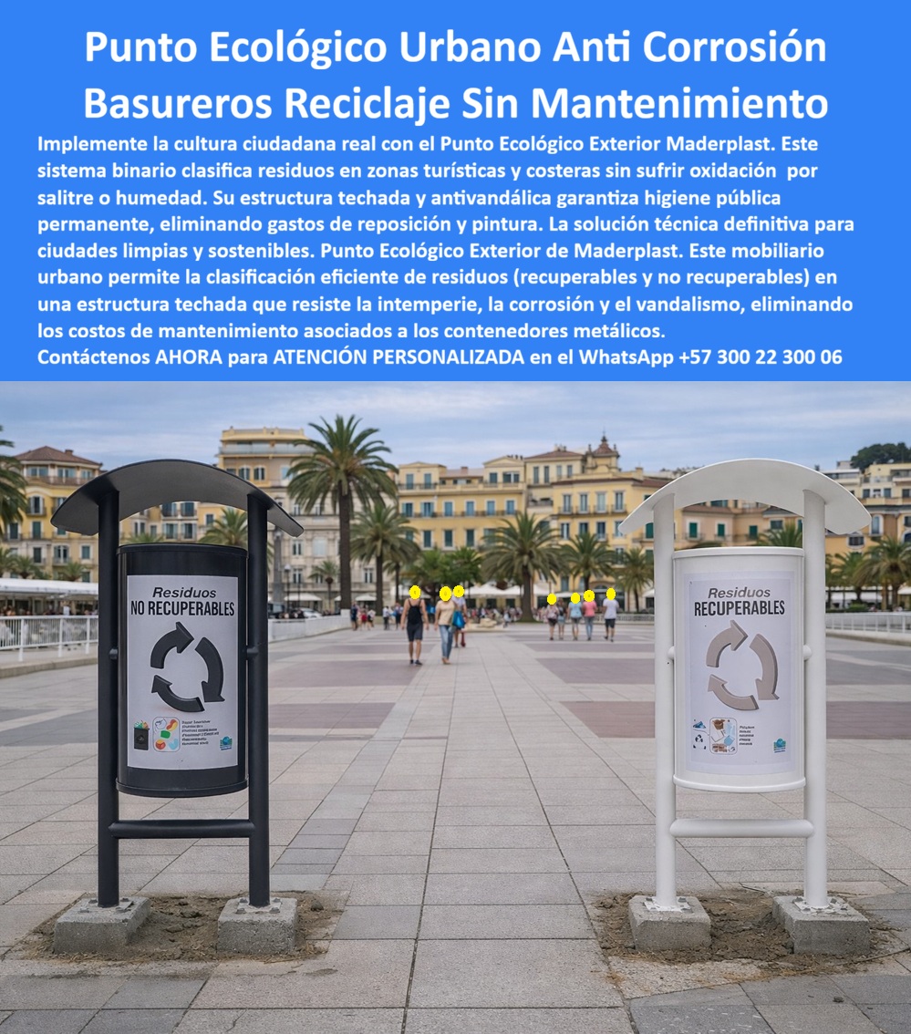 Caneca Punto Ecológico Exterior Contenedor Residuos Vial Maderplast Punto Ecológico Urbano Anti-Corrosión y Caneca de Residuos Inoxidable Maderplast Ingeniería de Cultura Ciudadana: Visualice la cultura ciudadana materializada en una estructura indestructible que dignifica el espacio público: el Punto Ecológico Urbano Anti-Corrosión Maderplast. Al observar la imagen, usted identifica un sistema binario de recolección técnica, compuesto por un cilindro negro ("No Recuperables") y uno blanco ("Recuperables"), protegidos por una cubierta curva tipo techo diseñada para evitar el llenado por agua lluvia. A diferencia de las canecas metálicas que inevitablemente se corroen en la base por los lixiviados ácidos o la brisa marina, esta estación de ingeniería sólida es 100% inmune al óxido, a la corrosión por orina y a la humedad salina. Su anclaje robusto al suelo garantiza estabilidad antivandálica, eliminando para siempre los costos de reposición por hurto o deterioro, y asegurando una estética impecable en plazas, malecones y zonas de alto tráfico por más de 20 años sin mantenimiento. Para los Secretarios de Medio Ambiente y Gerentes de Aseo que buscan soluciones definitivas, la pregunta operativa es qué basureros de reciclaje para la calle no se oxidan con la lluvia ni se convierten en chatarra. La respuesta técnica es el Punto ecológico urbano calle durable bajo mantenimiento de Maderplast. Fabricados en polímero macizo químicamente inerte, resisten la intemperie sin presentar jamás corrosión ni decoloración. Cuando su necesidad es encontrar canecas urbanas con techo para evitar que se mojen los residuos, nuestro diseño techado protege los desechos, facilitando el reciclaje seco y evitando la generación de lixiviados y malos olores en la vía pública. Además, ante el desafío de cómo instalar puntos de reciclaje en parques que resistan el vandalismo, nuestras estaciones de alta resistencia al impacto eliminan el riesgo de robo al carecer de valor de reventa como chatarra, resolviendo el problema de la Papelera Urbana Intemperie Soluciona Robos. Desde una perspectiva de sostenibilidad financiera y ambiental, el análisis de costos operativos favorece contundentemente a Maderplast. Reducimos el Gasto Operativo (OPEX) en un 100% al eliminar el mantenimiento correctivo (pintura/soldadura), amortizando la inversión inicial frente al reemplazo constante del metal corroído. La implementación de nuestro Mobiliario Urbano Recolección Residuos Cero Corrosión suma créditos en sostenibilidad para ciudades modernas, facilitando la separación en la fuente con materiales recuperados de larga vida útil. En Maderplast activamos los disparadores de compra necesarios: solicite cotización, personalización de señalética, planos de ubicación estratégica y fichas técnicas. Como fabricantes colombianos, nuestro lema es "en plástico le hacemos hasta el ala de un avión", ofreciendo Caneca Punto Ecológico Exterior Contenedor Residuos Vial y soluciones integrales de aseo. EL TESTIMONIO PROFESIONAL DE CASO DE ÉXITO: “Teníamos la intención de promover el reciclaje en nuestro municipio turístico, pero la infraestructura jugaba en contra. soy el doctor Fernando Torres, secretario de medio ambiente. las canecas metálicas se despintaron y oxidaron en seis meses, pareciendo basura ellas mismas, y la gente no respetaba la clasificación. Era imposible educar con mobiliario en ruinas. instalamos 50 puntos ecológicos urbanos maderplast en el centro histórico y su apariencia robusta impuso respeto inmediato. El resultado: la percepción de limpieza cambió radicalmente y los ciudadanos empezaron a separar residuos. costo de reposición en 3 años: $0. no se han oxidado ni dañado. maderplast nos dio la herramienta real para la cultura ciudadana.” Para efectuar el Soporte técnico y eliminar cualquier duda con Garantía 5 años cualquier temor al firmar la orden de compra, es fundamental abordar la eficiencia del gasto público. Ingeniero o Funcionario, al especificar el Punto Ecológico Maderplast, usted está blindando el presupuesto municipal. No está comprando canecas temporales; está invirtiendo en infraestructura de aseo permanente. Elimina el detrimento patrimonial por robo y el costo político de una ciudad sucia. Maderplast le entrega el respaldo de una fabricación industrial certificada y la garantía de un material eterno. Usted tiene la tranquilidad de saber que su gestión dejará un legado de limpieza, orden y sostenibilidad visible en cada esquina. Asegure la higiene de sus calles y la viabilidad de su plan de reciclaje con el único punto ecológico diseñado para resistir la realidad urbana. Contáctenos AHORA para recibir ATENCIÓN PERSONALIZADA, planes y cotización en el WhatsApp +57 300 22 300 06. 0 Punto ecológico urbano calle durable bajo mantenimiento, Mobiliario Urbano Recolección Residuos Cero Corrosión, Papelera Urbana Intemperie Soluciona Robos Caneca Punto Ecológico Exterior Contenedor Residuos Vial Maderplast 0 Punto ecológico urbano calle durable bajo mantenimiento Mobiliario Urbano Recolección Residuos Cero Corrosión Papelera Urbana Intemperie Soluciona Robos Punto Ecológico Urbano Anti-Corrosión y Caneca de Residuos Inoxidable Maderplast Ingeniería de Cultura Ciudadana: Visualice la cultura ciudadana materializada en una estructura indestructible que dignifica el espacio público: el Punto Ecológico Urbano Anti-Corrosión Maderplast. Al observar la imagen, usted identifica un sistema binario de recolección técnica, compuesto por un cilindro negro ("No Recuperables") y uno blanco ("Recuperables"), protegidos por una cubierta curva tipo techo diseñada para evitar el llenado por agua lluvia. A diferencia de las canecas metálicas que inevitablemente se corroen en la base por los lixiviados ácidos o la brisa marina, esta estación de ingeniería sólida es 100% inmune al óxido, a la corrosión por orina y a la humedad salina. Su anclaje robusto al suelo garantiza estabilidad antivandálica, eliminando para siempre los costos de reposición por hurto o deterioro, y asegurando una estética impecable en plazas, malecones y zonas de alto tráfico por más de 20 años sin mantenimiento. Para los Secretarios de Medio Ambiente y Gerentes de Aseo que buscan soluciones definitivas, la pregunta operativa es qué basureros de reciclaje para la calle no se oxidan con la lluvia ni se convierten en chatarra. La respuesta técnica es el Punto ecológico urbano calle durable bajo mantenimiento de Maderplast. Fabricados en polímero macizo químicamente inerte, resisten la intemperie sin presentar jamás corrosión ni decoloración. Cuando su necesidad es encontrar canecas urbanas con techo para evitar que se mojen los residuos, nuestro diseño techado protege los desechos, facilitando el reciclaje seco y evitando la generación de lixiviados y malos olores en la vía pública. Además, ante el desafío de cómo instalar puntos de reciclaje en parques que resistan el vandalismo, nuestras estaciones de alta resistencia al impacto eliminan el riesgo de robo al carecer de valor de reventa como chatarra, resolviendo el problema de la Papelera Urbana Intemperie Soluciona Robos. Desde una perspectiva de sostenibilidad financiera y ambiental, el análisis de costos operativos favorece contundentemente a Maderplast. Reducimos el Gasto Operativo (OPEX) en un 100% al eliminar el mantenimiento correctivo (pintura/soldadura), amortizando la inversión inicial frente al reemplazo constante del metal corroído. La implementación de nuestro Mobiliario Urbano Recolección Residuos Cero Corrosión suma créditos en sostenibilidad para ciudades modernas, facilitando la separación en la fuente con materiales recuperados de larga vida útil. En Maderplast activamos los disparadores de compra necesarios: solicite cotización, personalización de señalética, planos de ubicación estratégica y fichas técnicas. Como fabricantes colombianos, nuestro lema es "en plástico le hacemos hasta el ala de un avión", ofreciendo Caneca Punto Ecológico Exterior Contenedor Residuos Vial y soluciones integrales de aseo. EL TESTIMONIO PROFESIONAL DE CASO DE ÉXITO: “Teníamos la intención de promover el reciclaje en nuestro municipio turístico, pero la infraestructura jugaba en contra. soy el doctor Fernando Torres, secretario de medio ambiente. las canecas metálicas se despintaron y oxidaron en seis meses, pareciendo basura ellas mismas, y la gente no respetaba la clasificación. Era imposible educar con mobiliario en ruinas. instalamos 50 puntos ecológicos urbanos maderplast en el centro histórico y su apariencia robusta impuso respeto inmediato. El resultado: la percepción de limpieza cambió radicalmente y los ciudadanos empezaron a separar residuos. costo de reposición en 3 años: $0. no se han oxidado ni dañado. maderplast nos dio la herramienta real para la cultura ciudadana.” Para efectuar el Soporte técnico y eliminar cualquier duda con Garantía 5 años cualquier temor al firmar la orden de compra, es fundamental abordar la eficiencia del gasto público. Ingeniero o Funcionario, al especificar el Punto Ecológico Maderplast, usted está blindando el presupuesto municipal. No está comprando canecas temporales; está invirtiendo en infraestructura de aseo permanente. Elimina el detrimento patrimonial por robo y el costo político de una ciudad sucia. Maderplast le entrega el respaldo de una fabricación industrial certificada y la garantía de un material eterno. Usted tiene la tranquilidad de saber que su gestión dejará un legado de limpieza, orden y sostenibilidad visible en cada esquina. Asegure la higiene de sus calles y la viabilidad de su plan de reciclaje con el único punto ecológico diseñado para resistir la realidad urbana. Contáctenos AHORA para recibir ATENCIÓN PERSONALIZADA, planes y cotización en el WhatsApp +57 300 22 300 06.