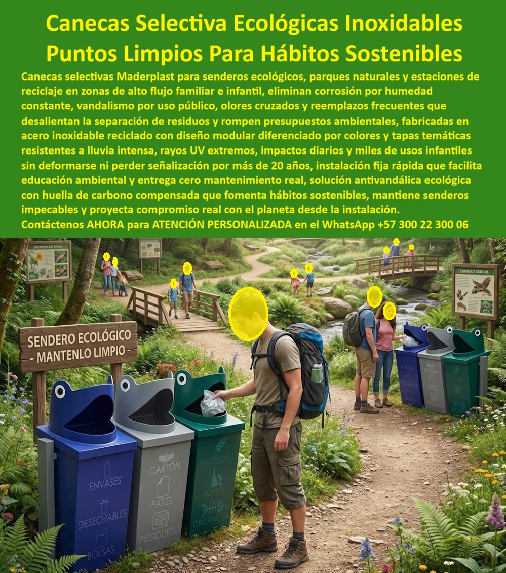 Canecas Basura Selectiva Estación Puntos Limpios Ecológicos Maderplast Canecas Selectivas Ecológicas Temáticas y Puntos Limpios Maderplast Ingeniería de Gestión de Residuos en Ecoturismo: Visualice la armonía perfecta entre el turismo ecológico responsable y una gestión de residuos impecable: las Canecas Selectivas Ecológicas Temáticas Maderplast, instaladas estratégicamente en un sendero natural de alto tráfico tal como se observa en la imagen. Este punto limpio no es un simple contenedor; es una Estación Reciclaje Urbana Modular Canecas que consta de tres módulos con un diseño lúdico y funcional de "Rana" (Azul para plásticos, Gris para cartón, Verde para ordinarios). Sus "bocas" abiertas actúan como un poderoso incentivo psicológico que invita a los excursionistas a depositar los desechos, eliminando la basura en el suelo mediante una conducta positiva. A diferencia de las canecas metálicas que se corroen inevitablemente con la humedad del bosque o se decoloran bajo el sol UV, esta estación de Maderplast es 100% inoxidable, impermeable y resistente a la intemperie. Es la inversión definitiva para parques nacionales, reservas y zoológicos que requieren infraestructura de "cero mantenimiento" que eduque al visitante y proteja el ecosistema por más de 20 años. Para los Directores Operativos de Reservas Naturales y arquitectos paisajistas, el desafío es encontrar equipamiento que soporte la humedad constante sin degradarse. La pregunta técnica recurrente es qué canecas de basura para senderos ecológicos no se oxidan con la lluvia ni requieren químicos de mantenimiento que contaminen el suelo. La respuesta es la canecas Exterior Inoxidable Alta Durabilidad de Maderplast. Su material polimérico es inmune a la corrosión y a los hongos, garantizando higiene perpetua sin barnices tóxicos. Cuando el objetivo es encontrar puntos de reciclaje creativos que animen a la gente a no tirar basura, el diseño de "Rana" de Maderplast actúa como un "Nudge" (empujón conductual), motivando a niños y adultos a interactuar con el mobiliario, reduciendo el "littering" drásticamente. Además, resolvemos la duda sobre cómo equipar un parque natural con mobiliario resistente y educativo: instalando nuestras estaciones de clasificación que combinan resistencia industrial antivandálica con un diseño pedagógico claro. Desde una perspectiva de rentabilidad y sostenibilidad, la comparativa del ciclo de vida entre madera tratada y polímero Maderplast es contundente. Maderplast es financieramente superior, pues mientras la madera exige mantenimiento anual costoso, nuestros productos ofrecen décadas de servicio ininterrumpido. Somos expertos en crear Punto Limpio Triple Basura Hábitos Sostenibles Fácil Uso Infantil; en Maderplast activamos los disparadores de compra que su proyecto necesita: solicite cotización inmediata, personalización de temáticas, planos de ubicación estratégica y fichas técnicas. Como fabricantes colombianos con procesos industriales controlados, hacemos realidad nuestro lema: "en plástico le hacemos hasta el ala de un avión, o lo que su imaginación quiera", entregando soluciones que cumplen con normas de separación de colores y certificaciones de turismo sostenible. EL TESTIMONIO PROFESIONAL DE ÉXITO: DE CASO DE ÉXITO “mantener limpio el sendero principal era una lucha diaria en la reserva natural de agua viva. soy el doctor Carlos Méndez, director operativo. las antiguas canecas de malla metálica se oxidaron en tres meses por la humedad del bosque y los animales las volteaban, obligándolos a gastar más presupuesto recogiendo basura dispersa que en conservación. instalamos las canecas selectivas temáticas tipo rana maderplast y el impacto fue inmediato: los turistas ahora se toman fotos con la basura, increíble. los niños corren para tirar la botella en la rana azul y la basura en el suelo se redujo un 95%. Después de dos temporadas de lluvias intensas, están impecables. maderplast convirtió la gestión de basura en una atracción turística más del parque.” Para efectuar el Soporte técnico y eliminar cualquier duda con Garantía 5 años cualquier temor al firmar la orden de compra, es fundamental abordar la seguridad operativa y la responsabilidad ambiental. Ingeniero o Director, al especificar la Estación de Reciclaje Maderplast, usted está blindando su reserva contra la contaminación y el deterioro de la infraestructura. No está comprando "juguetes" decorativos; está adquiriendo activos fijos de ingeniería sanitaria diseñados para tráfico pesado. Elimina el riesgo de cortes por metal oxidado, astillas de madera y la mala imagen de un parque sucio. Maderplast le entrega el respaldo de una fabricación industrial certificada y la garantía de un material eterno. Usted comparte la tranquilidad de saber que su sendero ecológico será un ejemplo de limpieza y educación ambiental durante generaciones. Asegure la integridad de su ecosistema y la satisfacción de sus visitantes con la única caneca que protege, enseña y resiste la naturaleza salvaje. Contáctenos AHORA para recibir ATENCIÓN PERSONALIZADA, planes y cotización en el WhatsApp +57 300 22 300 06. 0 canecas Exterior Inoxidable Alta Durabilidad, Punto Limpio Triple Basura Hábitos Sostenibles Fácil Uso Infantil, Estación Reciclaje Urbana Modular Canecas Canecas Basura Selectiva Estación Puntos Limpios Ecológicos Maderplast 0 canecas Exterior Inoxidable Alta Durabilidad Punto Limpio Triple Basura Hábitos Sostenibles Fácil Uso Infantil Estación Reciclaje Urbana Modular Canecas Canecas Selectivas Ecológicas Temáticas y Puntos Limpios Maderplast Ingeniería de Gestión de Residuos en Ecoturismo: Visualice la armonía perfecta entre el turismo ecológico responsable y una gestión de residuos impecable: las Canecas Selectivas Ecológicas Temáticas Maderplast, instaladas estratégicamente en un sendero natural de alto tráfico tal como se observa en la imagen. Este punto limpio no es un simple contenedor; es una Estación Reciclaje Urbana Modular Canecas que consta de tres módulos con un diseño lúdico y funcional de "Rana" (Azul para plásticos, Gris para cartón, Verde para ordinarios). Sus "bocas" abiertas actúan como un poderoso incentivo psicológico que invita a los excursionistas a depositar los desechos, eliminando la basura en el suelo mediante una conducta positiva. A diferencia de las canecas metálicas que se corroen inevitablemente con la humedad del bosque o se decoloran bajo el sol UV, esta estación de Maderplast es 100% inoxidable, impermeable y resistente a la intemperie. Es la inversión definitiva para parques nacionales, reservas y zoológicos que requieren infraestructura de "cero mantenimiento" que eduque al visitante y proteja el ecosistema por más de 20 años. Para los Directores Operativos de Reservas Naturales y arquitectos paisajistas, el desafío es encontrar equipamiento que soporte la humedad constante sin degradarse. La pregunta técnica recurrente es qué canecas de basura para senderos ecológicos no se oxidan con la lluvia ni requieren químicos de mantenimiento que contaminen el suelo. La respuesta es la canecas Exterior Inoxidable Alta Durabilidad de Maderplast. Su material polimérico es inmune a la corrosión y a los hongos, garantizando higiene perpetua sin barnices tóxicos. Cuando el objetivo es encontrar puntos de reciclaje creativos que animen a la gente a no tirar basura, el diseño de "Rana" de Maderplast actúa como un "Nudge" (empujón conductual), motivando a niños y adultos a interactuar con el mobiliario, reduciendo el "littering" drásticamente. Además, resolvemos la duda sobre cómo equipar un parque natural con mobiliario resistente y educativo: instalando nuestras estaciones de clasificación que combinan resistencia industrial antivandálica con un diseño pedagógico claro. Desde una perspectiva de rentabilidad y sostenibilidad, la comparativa del ciclo de vida entre madera tratada y polímero Maderplast es contundente. Maderplast es financieramente superior, pues mientras la madera exige mantenimiento anual costoso, nuestros productos ofrecen décadas de servicio ininterrumpido. Somos expertos en crear Punto Limpio Triple Basura Hábitos Sostenibles Fácil Uso Infantil; en Maderplast activamos los disparadores de compra que su proyecto necesita: solicite cotización inmediata, personalización de temáticas, planos de ubicación estratégica y fichas técnicas. Como fabricantes colombianos con procesos industriales controlados, hacemos realidad nuestro lema: "en plástico le hacemos hasta el ala de un avión, o lo que su imaginación quiera", entregando soluciones que cumplen con normas de separación de colores y certificaciones de turismo sostenible. EL TESTIMONIO PROFESIONAL DE ÉXITO: DE CASO DE ÉXITO “mantener limpio el sendero principal era una lucha diaria en la reserva natural de agua viva. soy el doctor Carlos Méndez, director operativo. las antiguas canecas de malla metálica se oxidaron en tres meses por la humedad del bosque y los animales las volteaban, obligándolos a gastar más presupuesto recogiendo basura dispersa que en conservación. instalamos las canecas selectivas temáticas tipo rana maderplast y el impacto fue inmediato: los turistas ahora se toman fotos con la basura, increíble. los niños corren para tirar la botella en la rana azul y la basura en el suelo se redujo un 95%. Después de dos temporadas de lluvias intensas, están impecables. maderplast convirtió la gestión de basura en una atracción turística más del parque.” Para efectuar el Soporte técnico y eliminar cualquier duda con Garantía 5 años cualquier temor al firmar la orden de compra, es fundamental abordar la seguridad operativa y la responsabilidad ambiental. Ingeniero o Director, al especificar la Estación de Reciclaje Maderplast, usted está blindando su reserva contra la contaminación y el deterioro de la infraestructura. No está comprando "juguetes" decorativos; está adquiriendo activos fijos de ingeniería sanitaria diseñados para tráfico pesado. Elimina el riesgo de cortes por metal oxidado, astillas de madera y la mala imagen de un parque sucio. Maderplast le entrega el respaldo de una fabricación industrial certificada y la garantía de un material eterno. Usted comparte la tranquilidad de saber que su sendero ecológico será un ejemplo de limpieza y educación ambiental durante generaciones. Asegure la integridad de su ecosistema y la satisfacción de sus visitantes con la única caneca que protege, enseña y resiste la naturaleza salvaje. Contáctenos AHORA para recibir ATENCIÓN PERSONALIZADA, planes y cotización en el WhatsApp +57 300 22 300 06.