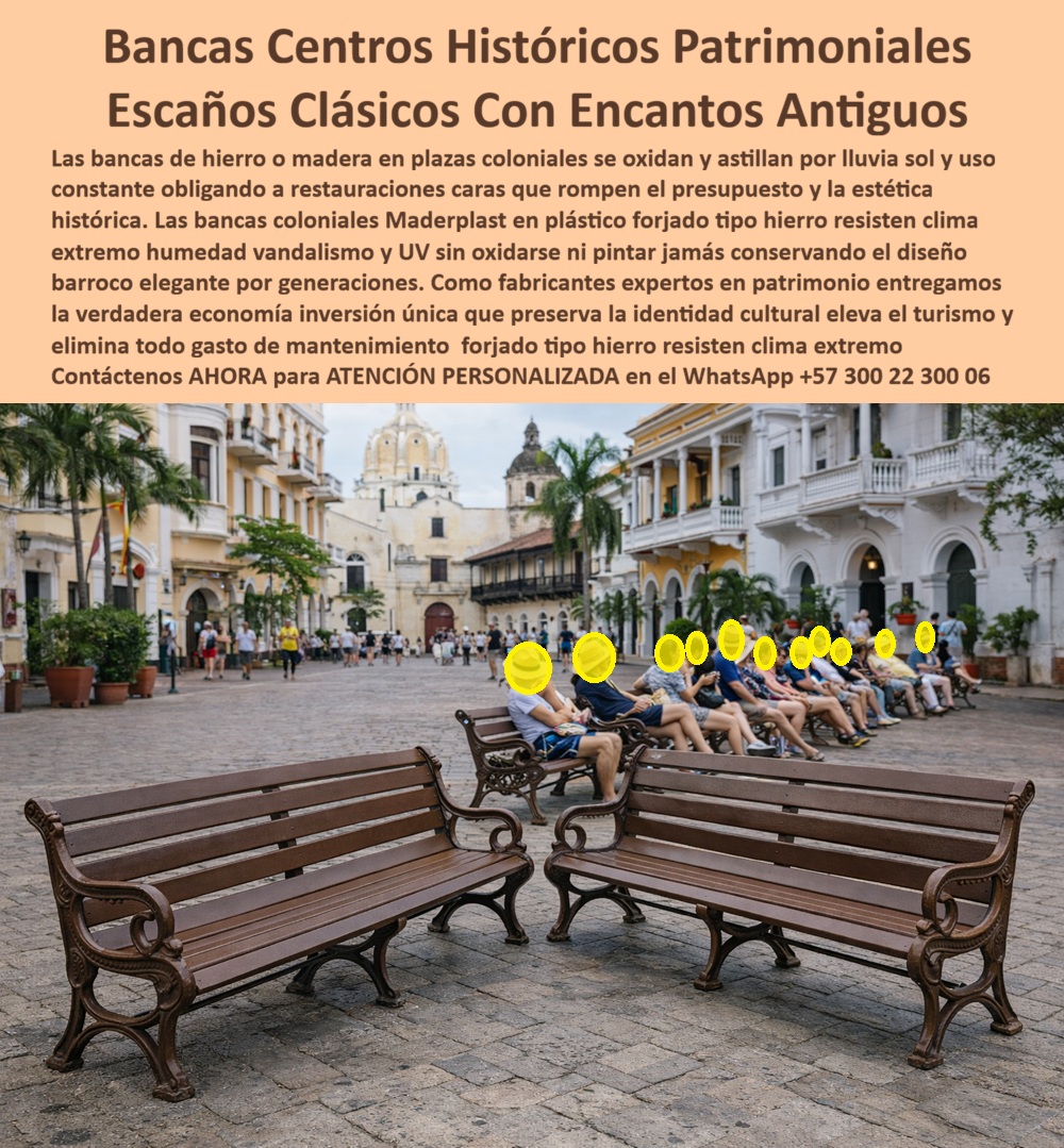Mobiliario Urbano Clásico Silla Clásica Forja Colonial Maderplast Estas bancas coloniales estilo forja En la imagen se observan Bancas clásicas coloniales instaladas en una plaza histórica patrimonial, rodeadas de arquitectura colonial auténtica, alto flujo turístico y uso público continuo. Los respaldos curvos, las patas ornamentales y los detalles tipo forja evocan el hierro antiguo que tradicionalmente define estos espacios, pero con una diferencia crítica: estas bancas no se oxidan, no se astillan ni exigen restauraciones periódicas. Son bancas patrimoniales diseñadas para convivir con la historia sin convertirse en un problema operativo. Aquí el mobiliario no compite con el entorno, lo respeta y lo potencia. El Problema que enfrentan y resuelven alcaldías, arquitectos restauradores y gestores de patrimonio es conocido y costoso. Las bancas de hierro forjado se oxidan por humedad y salinidad ambiental, la madera se astilla con el sol y el uso turístico intensivo, y cada ciclo de restauración rompe el presupuesto y, peor aún, la coherencia estética original. Mantener la identidad cultural no debería significar asumir gastos infinitos ni intervenciones constantes que alteran el diseño original. El miedo es claro: cambiar el material y perder el lenguaje histórico del lugar. La solución Maderplast responde precisamente a ese punto crítico. Estas bancas coloniales estilo forja están fabricadas en plástico de ingeniería de alta resistencia, desarrollado para reproducir fielmente la estética del hierro forjado clásico sin sus debilidades estructurales. No requieren pintura, no necesitan tratamientos anticorrosivos y resisten humedad, radiación UV, vandalismo y turismo masivo diario. Son bancas para centros históricos que mantienen la imagen colonial intacta durante décadas, incluso en climas extremos. Maderplast no moderniza la estética; moderniza la ingeniería invisible que la sostiene. Desde el punto de vista técnico soporte profesional y funcional, estas bancas patrimoniales soportan uso continuo sin deformarse, conservan su color y textura, y eliminan por completo los ciclos de restauración que tanto desgaste generan en la gestión pública. Desde el punto de vista emocional, permiten que el visitante perciba una plaza cuidada, coherente y auténtica, reforzando la experiencia turística y el valor cultural del espacio. Desde el punto de vista financiero, convierten el mobiliario urbano clásico en una inversión única y estable, no en un gasto recurrente que vuelve cada pocos años. Maderplast se diferencia porque entiende el patrimonio desde la ingeniería, no desde la improvisación. Contamos con procesos industriales controlados, experiencia profunda en plásticos técnicos y capacidad de fabricación a medida en Colombia para proyectos patrimoniales en cualquier parte del mundo. Aquí el cliente puede solicitar cotización, adaptación dimensional, reproducción de modelos históricos, planos técnicos, renders, prototipos y producción en serie con respaldo técnico real. En Maderplast convertimos ideas en piezas reales; no es un eslogan, es nuestra forma de trabajar. Como decimos internamente, en plástico le hacemos hasta el ala de un avión, o lo que su imaginación quiera, siempre con criterio estructural y respeto estético. EL TESTIMONIO PROFESIONAL CASO DE ÉXITO “cada cinco años restauramos las mismas bancas oxidadas. con maderplast fue la primera vez que una solución moderna respetó de verdad el pasado. Hoy la plaza se ve intacta todo el año y el presupuesto dejó de sangrar”, relata una arquitecta restauradora tras implementar este modelo en un centro histórico. El Argumento es Técnico y contundente. es claro y seguro para cualquier ingeniero o funcionario responsable. Estas bancas coloniales Maderplast se entregan con especificaciones de material, criterios de resistencia climática, comportamiento estructural y respaldo técnico documentado. Si algo falla, no queda una promesa: queda un soporte técnico defendible. Por eso, cuando el patrimonio importa y la firma debe ser segura, Maderplast es la opción que elimina el riesgo. Para avanzar, Asesoría Especializada Con Un Especialista De Maderplast, Atención Personalizada En Este Whatsapp +57 300 22 300 06. 0 Sillas Descanso Zonas Históricas Silla Colonial Artística para Restauración Patrimonial Exterior, Silla Clásica Colonial Resistente Centros Históricos Mobiliario Urbano Clásico Silla Clásica Forja Colonial Maderplast 0 Sillas Descanso Zonas Históricas Silla Colonial Artística para Restauración Patrimonial Exterior Silla Clásica Colonial Resistente Centros Históricos Estas bancas coloniales estilo forja En la imagen se observan Bancas clásicas coloniales instaladas en una plaza histórica patrimonial, rodeadas de arquitectura colonial auténtica, alto flujo turístico y uso público continuo. Los respaldos curvos, las patas ornamentales y los detalles tipo forja evocan el hierro antiguo que tradicionalmente define estos espacios, pero con una diferencia crítica: estas bancas no se oxidan, no se astillan ni exigen restauraciones periódicas. Son bancas patrimoniales diseñadas para convivir con la historia sin convertirse en un problema operativo. Aquí el mobiliario no compite con el entorno, lo respeta y lo potencia. El Problema que enfrentan y resuelven alcaldías, arquitectos restauradores y gestores de patrimonio es conocido y costoso. Las bancas de hierro forjado se oxidan por humedad y salinidad ambiental, la madera se astilla con el sol y el uso turístico intensivo, y cada ciclo de restauración rompe el presupuesto y, peor aún, la coherencia estética original. Mantener la identidad cultural no debería significar asumir gastos infinitos ni intervenciones constantes que alteran el diseño original. El miedo es claro: cambiar el material y perder el lenguaje histórico del lugar. La solución Maderplast responde precisamente a ese punto crítico. Estas bancas coloniales estilo forja están fabricadas en plástico de ingeniería de alta resistencia, desarrollado para reproducir fielmente la estética del hierro forjado clásico sin sus debilidades estructurales. No requieren pintura, no necesitan tratamientos anticorrosivos y resisten humedad, radiación UV, vandalismo y turismo masivo diario. Son bancas para centros históricos que mantienen la imagen colonial intacta durante décadas, incluso en climas extremos. Maderplast no moderniza la estética; moderniza la ingeniería invisible que la sostiene. Desde el punto de vista técnico soporte profesional y funcional, estas bancas patrimoniales soportan uso continuo sin deformarse, conservan su color y textura, y eliminan por completo los ciclos de restauración que tanto desgaste generan en la gestión pública. Desde el punto de vista emocional, permiten que el visitante perciba una plaza cuidada, coherente y auténtica, reforzando la experiencia turística y el valor cultural del espacio. Desde el punto de vista financiero, convierten el mobiliario urbano clásico en una inversión única y estable, no en un gasto recurrente que vuelve cada pocos años. Maderplast se diferencia porque entiende el patrimonio desde la ingeniería, no desde la improvisación. Contamos con procesos industriales controlados, experiencia profunda en plásticos técnicos y capacidad de fabricación a medida en Colombia para proyectos patrimoniales en cualquier parte del mundo. Aquí el cliente puede solicitar cotización, adaptación dimensional, reproducción de modelos históricos, planos técnicos, renders, prototipos y producción en serie con respaldo técnico real. En Maderplast convertimos ideas en piezas reales; no es un eslogan, es nuestra forma de trabajar. Como decimos internamente, en plástico le hacemos hasta el ala de un avión, o lo que su imaginación quiera, siempre con criterio estructural y respeto estético. EL TESTIMONIO PROFESIONAL CASO DE ÉXITO “cada cinco años restauramos las mismas bancas oxidadas. con maderplast fue la primera vez que una solución moderna respetó de verdad el pasado. Hoy la plaza se ve intacta todo el año y el presupuesto dejó de sangrar”, relata una arquitecta restauradora tras implementar este modelo en un centro histórico. El Argumento es Técnico y contundente. es claro y seguro para cualquier ingeniero o funcionario responsable. Estas bancas coloniales Maderplast se entregan con especificaciones de material, criterios de resistencia climática, comportamiento estructural y respaldo técnico documentado. Si algo falla, no queda una promesa: queda un soporte técnico defendible. Por eso, cuando el patrimonio importa y la firma debe ser segura, Maderplast es la opción que elimina el riesgo. Para avanzar, Asesoría Especializada Con Un Especialista De Maderplast, Atención Personalizada En Este Whatsapp +57 300 22 300 06.