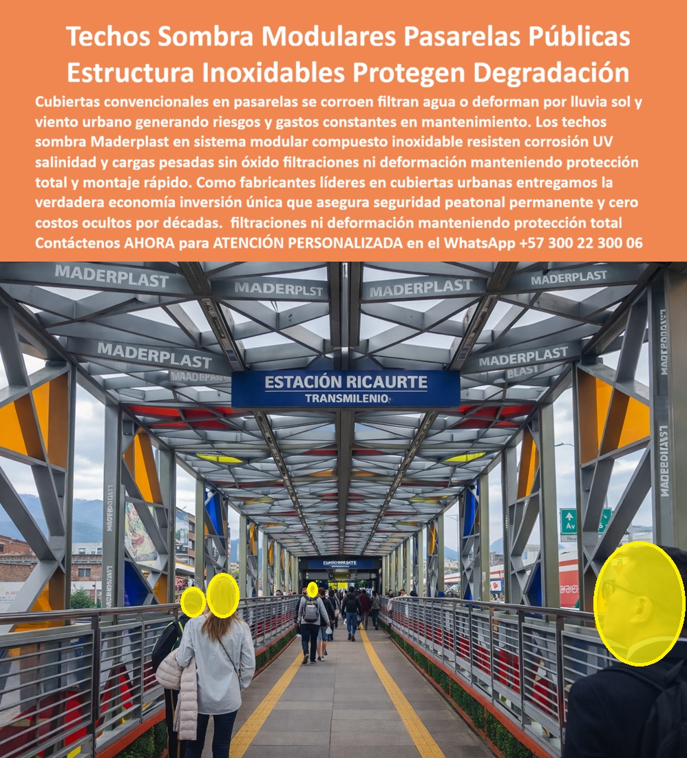 Pérgola Escenario Techos Pérgolas de Sombra Exteriores Maderplast Techos Sombra Modulares y Pérgolas Inoxidables para Pasarelas Públicas Maderplast Infraestructura Urbana de Vanguardia: Visualice una cubierta arquitectónica futurista desplegándose sobre una pasarela de alto tráfico, similar a una estación de Transmilenio o Metro, donde la luz natural se filtra controladamente a través de paneles geométricos de colores vibrantes, creando una atmósfera moderna y segura. Este es el Sistema de Techos Sombra Modulares Maderplast, una estructura reticular de ingeniería liviana diseñada para reemplazar las obsoletas y pesadas vigas metálicas que inevitablemente se corroen y las láminas de policarbonato que se tuestan y cristalizan bajo el sol. Concebida para un ensamblaje rápido tipo mecano, esta pérgola industrial es 100% inmune a la lluvia ácida, la polución urbana agresiva y la radiación UV, garantizando un refugio estético y fresco para los peatones. Es la solución definitiva de "Cero Mantenimiento" que elimina las goteras y los costos recurrentes de pintura y soldadura por décadas, transformando puentes grises y deteriorados en hitos urbanos modernos que dignifican el transporte público. Cuando los gerentes de infraestructura y urbanistas se enfrentan a la corrosión acelerada en las ciudades, la pregunta recurrente es qué material para techos de puentes peatonales no se corroe con la contaminación y el smog. La respuesta técnica irrefutable son las cubiertas modulares Maderplast, cuyos polímeros de ingeniería avanzada resisten el ataque químico de los ácidos ambientales sin oxidarse jamás, garantizando una hermeticidad total que el metal no puede sostener en el tiempo. Además, en proyectos críticos donde el tiempo es dinero, la búsqueda de estructuras para cubiertas de estaciones de transporte rápido de instalación nocturna encuentra su mejor aliado en nuestros sistemas prefabricados. Estos permiten un montaje manual, silencioso y limpio, sin la necesidad de grúas pesadas que bloqueen el tráfico ni riesgosas soldaduras en sitio, facilitando obras rápidas que no interrumpen el servicio al usuario. Desde una perspectiva de rentabilidad y gestión de activos públicos, el análisis costo-beneficio entre cubiertas metálicas y plástico de ingeniería es contundente. Maderplast es financieramente superior pues elimina el costo recurrente de pintura anticorrosiva, impermeabilización y cambio de láminas fracturadas cada tres años, reduciendo el gasto operativo (OPEX) en un 80% durante un ciclo de 20 años. Si su desafío es cómo reemplazar techos de policarbonato dañados por una solución definitiva en pasarelas, la recomendación técnica es sustituir esos materiales frágiles por nuestros paneles sólidos de color integral. Estos no se cristalizan, no pierden su tonalidad y actúan como barreras climáticas que reducen la isla de calor, ofreciendo confort térmico sin consumo energético. Somos proveedores de techos traslúcidos antivandálicos certificados, capaces de resistir impactos de piedras y facilitar la limpieza de grafitis sin dañar la superficie estructural, una característica vital para el espacio público en Colombia. En Maderplast, activamos los disparadores de compra necesarios para facilitar su gestión: puede solicitarnos cotización inmediata, personalización de la geometría de los paneles, planos de montaje detallados, renders de impacto visual y prototipos a escala. Como fabricantes líderes, convertimos sus necesidades de renovación de infraestructura peatonal deteriorada en realidades tangibles. Ya sea que necesite cubiertas para puentes peatonales modernos, techos para estaciones de Transmilenio y metro, o pérgolas bioclimáticas para espacio público, nuestra capacidad de producción industrial asegura que su proyecto cuente con estructuras ligeras resistentes a la corrosión y techos de colores para urbanismo táctico que redefinen la seguridad y la estética de la ciudad. EL TESTIMONIO PROFESIONAL DE UN CASO DE ÉXITO: " LO CONFIRMA DESDE LA OBRA REAL. La Ingeniera Patricia Gómez, Gerente de Mantenimiento de Infraestructura de un Sistema de Transporte Masivo en Bogotá y Cali, narra cómo pasaron de tener goteras y reclamos diarios a tener una estación modelo: "Las estaciones de la Fase 1 eran un desastre de mantenimiento. Las estructuras metálicas de los puentes de acceso se oxidaban por la lluvia ácida y la orina de las aves, mientras el policarbonato se tostaba y partía con el granizo, generando goteras sobre los usuarios. Gastamos millones anualmente en parches que no duraban. En la repotenciación de la Estación Ricaurte, exigí una solución radical e instalamos el Sistema de Techos Sombra Modulares Maderplast. El montaje fue increíble, realizado en horas valle de la noche, sin soldadura, como armar un LEGO gigante. Llevamos tres inviernos fuertes y el resultado es cero filtraciones y cero óxido. La luz que entra cambia el ambiente, la gente se siente segura y el vandalismo bajó. Maderplast eliminó mi ítem de gastos de reparación de cubiertas; es ingeniería que se paga sola." Para realizar el Soporte técnico y eliminar cualquier duda con Garantía 5 años cualquier duda al firmar la orden de compra, es crucial abordar la responsabilidad del ingeniero y la seguridad jurídica. Ingeniero, al especificar el sistema de cubierta modular Maderplast, usted no está improvisando con materiales decorativos; está implementando una solución estructural validada. Usted necesita un papel que lo respalde, y nosotros entregamos fichas técnicas que certifican la resistencia a cargas de viento, sismo-resistencia y durabilidad ante la intemperie. Al eliminar el metal y el vidrio, usted elimina el riesgo de corrosión oculta que causa colapsos y el peligro de fragmentos cortantes sobre los peatones, blindando contra demandas por responsabilidad civil. Usted está adquiriendo un activo de infraestructura con una vida útil superior a décadas, respaldado por una empresa con procesos industriales controlados. No hay riesgo de oxidación, no hay riesgo de goteras recurrentes y no hay riesgo de sobrecostos operativos. Si necesita los planos de detalle, la validación de cargas o la certificación de materiales para adjuntar a los pliegos y proceder con la contratación, nuestro departamento de ingeniería está listo para enviárselos. Asegure la longevidad y la seguridad de su infraestructura ahora. Contáctenos AHORA para ATENCIÓN PERSONALIZADA, planos y cotización en el WhatsApp +57 300 22 300 06. 0 Techos Sombra Pasarelas Públicas Estructura Robusta Inoxidable, Sistema Cubierta Modular Espacio Público Techo Sombra Conciertos Montaje Sencillo Pérgola solar Pérgola Escenario Techos Pérgolas de Sombra Exteriores Maderplast 0 Techos Sombra Pasarelas Públicas Estructura Robusta Inoxidable Sistema Cubierta Modular Espacio Público Techo Sombra Conciertos Montaje Sencillo Pérgola solar Techos Sombra Modulares y Pérgolas Inoxidables para Pasarelas Públicas Maderplast Infraestructura Urbana de Vanguardia: Visualice una cubierta arquitectónica futurista desplegándose sobre una pasarela de alto tráfico, similar a una estación de Transmilenio o Metro, donde la luz natural se filtra controladamente a través de paneles geométricos de colores vibrantes, creando una atmósfera moderna y segura. Este es el Sistema de Techos Sombra Modulares Maderplast, una estructura reticular de ingeniería liviana diseñada para reemplazar las obsoletas y pesadas vigas metálicas que inevitablemente se corroen y las láminas de policarbonato que se tuestan y cristalizan bajo el sol. Concebida para un ensamblaje rápido tipo mecano, esta pérgola industrial es 100% inmune a la lluvia ácida, la polución urbana agresiva y la radiación UV, garantizando un refugio estético y fresco para los peatones. Es la solución definitiva de "Cero Mantenimiento" que elimina las goteras y los costos recurrentes de pintura y soldadura por décadas, transformando puentes grises y deteriorados en hitos urbanos modernos que dignifican el transporte público. Cuando los gerentes de infraestructura y urbanistas se enfrentan a la corrosión acelerada en las ciudades, la pregunta recurrente es qué material para techos de puentes peatonales no se corroe con la contaminación y el smog. La respuesta técnica irrefutable son las cubiertas modulares Maderplast, cuyos polímeros de ingeniería avanzada resisten el ataque químico de los ácidos ambientales sin oxidarse jamás, garantizando una hermeticidad total que el metal no puede sostener en el tiempo. Además, en proyectos críticos donde el tiempo es dinero, la búsqueda de estructuras para cubiertas de estaciones de transporte rápido de instalación nocturna encuentra su mejor aliado en nuestros sistemas prefabricados. Estos permiten un montaje manual, silencioso y limpio, sin la necesidad de grúas pesadas que bloqueen el tráfico ni riesgosas soldaduras en sitio, facilitando obras rápidas que no interrumpen el servicio al usuario. Desde una perspectiva de rentabilidad y gestión de activos públicos, el análisis costo-beneficio entre cubiertas metálicas y plástico de ingeniería es contundente. Maderplast es financieramente superior pues elimina el costo recurrente de pintura anticorrosiva, impermeabilización y cambio de láminas fracturadas cada tres años, reduciendo el gasto operativo (OPEX) en un 80% durante un ciclo de 20 años. Si su desafío es cómo reemplazar techos de policarbonato dañados por una solución definitiva en pasarelas, la recomendación técnica es sustituir esos materiales frágiles por nuestros paneles sólidos de color integral. Estos no se cristalizan, no pierden su tonalidad y actúan como barreras climáticas que reducen la isla de calor, ofreciendo confort térmico sin consumo energético. Somos proveedores de techos traslúcidos antivandálicos certificados, capaces de resistir impactos de piedras y facilitar la limpieza de grafitis sin dañar la superficie estructural, una característica vital para el espacio público en Colombia. En Maderplast, activamos los disparadores de compra necesarios para facilitar su gestión: puede solicitarnos cotización inmediata, personalización de la geometría de los paneles, planos de montaje detallados, renders de impacto visual y prototipos a escala. Como fabricantes líderes, convertimos sus necesidades de renovación de infraestructura peatonal deteriorada en realidades tangibles. Ya sea que necesite cubiertas para puentes peatonales modernos, techos para estaciones de Transmilenio y metro, o pérgolas bioclimáticas para espacio público, nuestra capacidad de producción industrial asegura que su proyecto cuente con estructuras ligeras resistentes a la corrosión y techos de colores para urbanismo táctico que redefinen la seguridad y la estética de la ciudad. EL TESTIMONIO PROFESIONAL DE UN CASO DE ÉXITO: " LO CONFIRMA DESDE LA OBRA REAL. La Ingeniera Patricia Gómez, Gerente de Mantenimiento de Infraestructura de un Sistema de Transporte Masivo en Bogotá y Cali, narra cómo pasaron de tener goteras y reclamos diarios a tener una estación modelo: "Las estaciones de la Fase 1 eran un desastre de mantenimiento. Las estructuras metálicas de los puentes de acceso se oxidaban por la lluvia ácida y la orina de las aves, mientras el policarbonato se tostaba y partía con el granizo, generando goteras sobre los usuarios. Gastamos millones anualmente en parches que no duraban. En la repotenciación de la Estación Ricaurte, exigí una solución radical e instalamos el Sistema de Techos Sombra Modulares Maderplast. El montaje fue increíble, realizado en horas valle de la noche, sin soldadura, como armar un LEGO gigante. Llevamos tres inviernos fuertes y el resultado es cero filtraciones y cero óxido. La luz que entra cambia el ambiente, la gente se siente segura y el vandalismo bajó. Maderplast eliminó mi ítem de gastos de reparación de cubiertas; es ingeniería que se paga sola." Para realizar el Soporte técnico y eliminar cualquier duda con Garantía 5 años cualquier duda al firmar la orden de compra, es crucial abordar la responsabilidad del ingeniero y la seguridad jurídica. Ingeniero, al especificar el sistema de cubierta modular Maderplast, usted no está improvisando con materiales decorativos; está implementando una solución estructural validada. Usted necesita un papel que lo respalde, y nosotros entregamos fichas técnicas que certifican la resistencia a cargas de viento, sismo-resistencia y durabilidad ante la intemperie. Al eliminar el metal y el vidrio, usted elimina el riesgo de corrosión oculta que causa colapsos y el peligro de fragmentos cortantes sobre los peatones, blindando contra demandas por responsabilidad civil. Usted está adquiriendo un activo de infraestructura con una vida útil superior a décadas, respaldado por una empresa con procesos industriales controlados. No hay riesgo de oxidación, no hay riesgo de goteras recurrentes y no hay riesgo de sobrecostos operativos. Si necesita los planos de detalle, la validación de cargas o la certificación de materiales para adjuntar a los pliegos y proceder con la contratación, nuestro departamento de ingeniería está listo para enviárselos. Asegure la longevidad y la seguridad de su infraestructura ahora. Contáctenos AHORA para ATENCIÓN PERSONALIZADA, planos y cotización en el WhatsApp +57 300 22 300 06.
