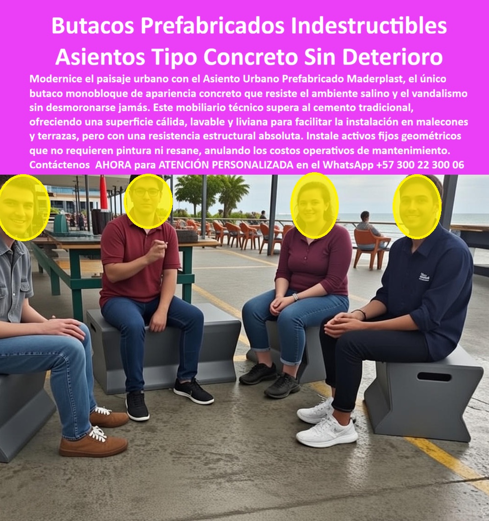 Silla Prefabricada Butaca Bancas Concreto Prefabricado Maderplast Asiento Urbano Prefabricado y Butacos Monobloque Indestructibles Maderplast Ingeniería Ligera y Estética Industrial: Al visualizar la estética minimalista del concreto moderno sin sus debilidades estructurales, nos encontramos ante la evolución del mobiliario público: la Silla Prefabricada Butaca Bancas Concreto Prefabricado Maderplast. Este butaco monobloque de diseño geométrico vanguardista, en color gris cemento o personalizable, redefine la intervención en el espacio público. A diferencia del hormigón tradicional que se fisura, se mancha con hongos y se desmorona ante el ataque constante del salitre, esta pieza de ingeniería es sorprendentemente ligera, facilitando su instalación logística en decks, muelles o losas aligeradas, pero ofrece una resistencia estructural absoluta contra el vandalismo y el clima marino agresivo. Su superficie es cálida al tacto, totalmente lavable y no requiere resane ni pintura jamás, convirtiéndose en los muebles Bloques Descanso Malecón ideales para proyectos que exigen identidad visual moderna y cero costos operativos de mantenimiento. Para los arquitectos y urbanistas que buscan proyectar modernidad sin sacrificar funcionalidad, surge la interrogante de qué asientos parecen de concreto pero son livianos y no se manchan. La respuesta técnica es el Asiento Público Concreto Plástico Sin Mantenimiento de Maderplast, el cual replica la apariencia del concreto pulido pero con un peso reducido que no compromete la carga estructural de muelles o plataformas elevadas. Cuando el objetivo es encontrar mobiliario urbano geométrico moderno para zonas costeras, nuestros asientos monobloque son la elección técnica superior, pues resisten la corrosión salina sin desmoronarse, manteniendo su forma arquitectónica intacta por décadas. Además, ante el desafío de cómo instalar bancas resistentes en un muelle sin sobrecargar la estructura, la ingeniería Maderplast responde con la Silla Urbana Prefabricada Resistente Clima Exterior, ofreciendo la robustez visual del cemento con una fracción del peso, permitiendo una instalación segura y rápida en cualquier superficie. Desde una perspectiva de inversión inteligente y sostenibilidad, la comparativa entre mobiliario urbano sintético y concreto tradicional en malecones es contundente. Maderplast supera al concreto al eliminar la erosión por salitre y las grietas estructurales, ofreciendo una superficie "cálida" que mejora el confort del usuario y reduce drásticamente los costos de limpieza. Somos la vanguardia en tendencias de diseño de mobiliario para espacio público minimalista, favoreciendo volúmenes geométricos puros como la Butaca Urbana Silla Maderplast, que aporta modernidad visual y funcionalidad antivandálica sin requerir mantenimiento correctivo. Como proveedores líderes de asientos individuales indestructibles para plazas de alto tráfico, especificamos prefabricados diseñados como bloques sólidos que resisten impactos y uso intensivo sin perder su acabado estético ni requerir pintura anual. En Maderplast, activamos los disparadores de compra necesarios para materializar su visión: solicite cotización inmediata, personalización de colores y texturas, planos de anclaje, renders de integración arquitectónica y prototipos para validación de carga. Bajo nuestro lema de que "en plástico le hacemos hasta el ala de un avión, o lo que su imaginación quiera", fabricamos el Asiento Urbano Prefabricado Alta Resistencia, Asiento Urbano Prefabricado Antivandálico y Mobiliario Urbano Larga Vida Útil. Nuestra oferta incluye el Asiento Concreto Plástico Silla PP, asientos tipo concreto para exteriores y butacos geométricos para parques urbanos. Ya sea mobiliario urbano gris apariencia cemento, sillas monobloque resistentes al salitre o bancas individuales para malecones modernos, garantizamos asientos ligeros para instalación en ductos y bloques de descanso que no se desmoronan. Somos la solución en mobiliario arquitectónico para terrazas, el sustituto de bancas de concreto pesadas y equipamiento urbano de diseño vanguardista, entregando butacas prefabricadas de fácil limpieza y asientos para zonas húmedas y costeras que actúan como mobiliario antivandálico sin mantenimiento. EL TESTIMONIO PROFESIONAL DE CASO DE ÉXITO: "logramos el look industrial del concreto sin el peso ni las grietas", confirma el arquitecto esteban villa, director de proyectos de la firma de urbanismo costa azul, quien relata cómo resolvieron un desafío estructural en cartagena: "diseñamos un muelle turístico sobre pilotes de madera y queríamos mobiliario de concreto para dar un contraste moderno. Sin embargo, el ingeniero estructural nos prohibió usar cemento fundido por el peso excesivo, y sabíamos que el prefabricado tradicional se figuraría con la sal. especificamos los asientos urbanos prefabricados maderplast y fue la solución técnica perfecta. visualmente son idénticos a bloques de concreto pulido gris, pero suficientemente ligeros. La instalación fue rapidísima, sin grúas. llevamos dos años de sol y mar, y los butacos están impecables: cero grietas, cero moho. maderplast nos permitió mantener la integridad del diseño eliminando los problemas técnicos del material tradicional." Para efectuar el Soporte técnico y eliminar cualquier duda con Garantía 5 años o cualquier temor al firmar la orden de compra, es fundamental abordar la validación de ingeniería del producto. Ingeniero, al especificar el Asiento Urbano Prefabricado Maderplast, usted está blindando su gestión técnica y financiera. No está comprando un elemento decorativo hueco; está adquiriendo un bloque de ingeniería sólido. Usted elimina el riesgo de colapso estructural por sobrecarga en muelles (gracias a su bajo peso) y el riesgo de deterioro estético por eflorescencias o grietas típicas del concreto. Maderplast le entrega fichas técnicas de resistencia al impacto, estabilidad UV y toxicidad. Usted adquiere la tranquilidad de saber que estos activos fijos geométricos mantendrán su forma y función sin requerir cuadrillas de resane y pintura, garantizando una estética moderna y limpia por más de 20 años. Asegure la modernidad y la viabilidad técnica de su proyecto costero con la única solución que ofrece la belleza del concreto sin sus fallas. Contáctenos AHORA para recibir ATENCIÓN PERSONALIZADA, planes y cotización en el WhatsApp +57 300 22 300 06. 0 Asiento Urbano Prefabricado Alta Resistencia, Asiento Urbano Prefabricado Antivandálico, Mobiliario Urbano Larga Vida Útil, Asiento Concreto Plástico Silla PP Silla Prefabricada Butaca Bancas Concreto Prefabricado Maderplast 0 Asiento Urbano Prefabricado Alta Resistencia Asiento Urbano Prefabricado Antivandálico Mobiliario Urbano Larga Vida Útil Asiento Concreto Plástico Silla PP Asiento Urbano Prefabricado y Butacos Monobloque Indestructibles Maderplast Ingeniería Ligera y Estética Industrial: Al visualizar la estética minimalista del concreto moderno sin sus debilidades estructurales, nos encontramos ante la evolución del mobiliario público: la Silla Prefabricada Butaca Bancas Concreto Prefabricado Maderplast. Este butaco monobloque de diseño geométrico vanguardista, en color gris cemento o personalizable, redefine la intervención en el espacio público. A diferencia del hormigón tradicional que se fisura, se mancha con hongos y se desmorona ante el ataque constante del salitre, esta pieza de ingeniería es sorprendentemente ligera, facilitando su instalación logística en decks, muelles o losas aligeradas, pero ofrece una resistencia estructural absoluta contra el vandalismo y el clima marino agresivo. Su superficie es cálida al tacto, totalmente lavable y no requiere resane ni pintura jamás, convirtiéndose en los muebles Bloques Descanso Malecón ideales para proyectos que exigen identidad visual moderna y cero costos operativos de mantenimiento. Para los arquitectos y urbanistas que buscan proyectar modernidad sin sacrificar funcionalidad, surge la interrogante de qué asientos parecen de concreto pero son livianos y no se manchan. La respuesta técnica es el Asiento Público Concreto Plástico Sin Mantenimiento de Maderplast, el cual replica la apariencia del concreto pulido pero con un peso reducido que no compromete la carga estructural de muelles o plataformas elevadas. Cuando el objetivo es encontrar mobiliario urbano geométrico moderno para zonas costeras, nuestros asientos monobloque son la elección técnica superior, pues resisten la corrosión salina sin desmoronarse, manteniendo su forma arquitectónica intacta por décadas. Además, ante el desafío de cómo instalar bancas resistentes en un muelle sin sobrecargar la estructura, la ingeniería Maderplast responde con la Silla Urbana Prefabricada Resistente Clima Exterior, ofreciendo la robustez visual del cemento con una fracción del peso, permitiendo una instalación segura y rápida en cualquier superficie. Desde una perspectiva de inversión inteligente y sostenibilidad, la comparativa entre mobiliario urbano sintético y concreto tradicional en malecones es contundente. Maderplast supera al concreto al eliminar la erosión por salitre y las grietas estructurales, ofreciendo una superficie "cálida" que mejora el confort del usuario y reduce drásticamente los costos de limpieza. Somos la vanguardia en tendencias de diseño de mobiliario para espacio público minimalista, favoreciendo volúmenes geométricos puros como la Butaca Urbana Silla Maderplast, que aporta modernidad visual y funcionalidad antivandálica sin requerir mantenimiento correctivo. Como proveedores líderes de asientos individuales indestructibles para plazas de alto tráfico, especificamos prefabricados diseñados como bloques sólidos que resisten impactos y uso intensivo sin perder su acabado estético ni requerir pintura anual. En Maderplast, activamos los disparadores de compra necesarios para materializar su visión: solicite cotización inmediata, personalización de colores y texturas, planos de anclaje, renders de integración arquitectónica y prototipos para validación de carga. Bajo nuestro lema de que "en plástico le hacemos hasta el ala de un avión, o lo que su imaginación quiera", fabricamos el Asiento Urbano Prefabricado Alta Resistencia, Asiento Urbano Prefabricado Antivandálico y Mobiliario Urbano Larga Vida Útil. Nuestra oferta incluye el Asiento Concreto Plástico Silla PP, asientos tipo concreto para exteriores y butacos geométricos para parques urbanos. Ya sea mobiliario urbano gris apariencia cemento, sillas monobloque resistentes al salitre o bancas individuales para malecones modernos, garantizamos asientos ligeros para instalación en ductos y bloques de descanso que no se desmoronan. Somos la solución en mobiliario arquitectónico para terrazas, el sustituto de bancas de concreto pesadas y equipamiento urbano de diseño vanguardista, entregando butacas prefabricadas de fácil limpieza y asientos para zonas húmedas y costeras que actúan como mobiliario antivandálico sin mantenimiento. EL TESTIMONIO PROFESIONAL DE CASO DE ÉXITO: "logramos el look industrial del concreto sin el peso ni las grietas", confirma el arquitecto esteban villa, director de proyectos de la firma de urbanismo costa azul, quien relata cómo resolvieron un desafío estructural en cartagena: "diseñamos un muelle turístico sobre pilotes de madera y queríamos mobiliario de concreto para dar un contraste moderno. Sin embargo, el ingeniero estructural nos prohibió usar cemento fundido por el peso excesivo, y sabíamos que el prefabricado tradicional se figuraría con la sal. especificamos los asientos urbanos prefabricados maderplast y fue la solución técnica perfecta. visualmente son idénticos a bloques de concreto pulido gris, pero suficientemente ligeros. La instalación fue rapidísima, sin grúas. llevamos dos años de sol y mar, y los butacos están impecables: cero grietas, cero moho. maderplast nos permitió mantener la integridad del diseño eliminando los problemas técnicos del material tradicional." Para efectuar el Soporte técnico y eliminar cualquier duda con Garantía 5 años o cualquier temor al firmar la orden de compra, es fundamental abordar la validación de ingeniería del producto. Ingeniero, al especificar el Asiento Urbano Prefabricado Maderplast, usted está blindando su gestión técnica y financiera. No está comprando un elemento decorativo hueco; está adquiriendo un bloque de ingeniería sólido. Usted elimina el riesgo de colapso estructural por sobrecarga en muelles (gracias a su bajo peso) y el riesgo de deterioro estético por eflorescencias o grietas típicas del concreto. Maderplast le entrega fichas técnicas de resistencia al impacto, estabilidad UV y toxicidad. Usted adquiere la tranquilidad de saber que estos activos fijos geométricos mantendrán su forma y función sin requerir cuadrillas de resane y pintura, garantizando una estética moderna y limpia por más de 20 años. Asegure la modernidad y la viabilidad técnica de su proyecto costero con la única solución que ofrece la belleza del concreto sin sus fallas. Contáctenos AHORA para recibir ATENCIÓN PERSONALIZADA, planes y cotización en el WhatsApp +57 300 22 300 06.