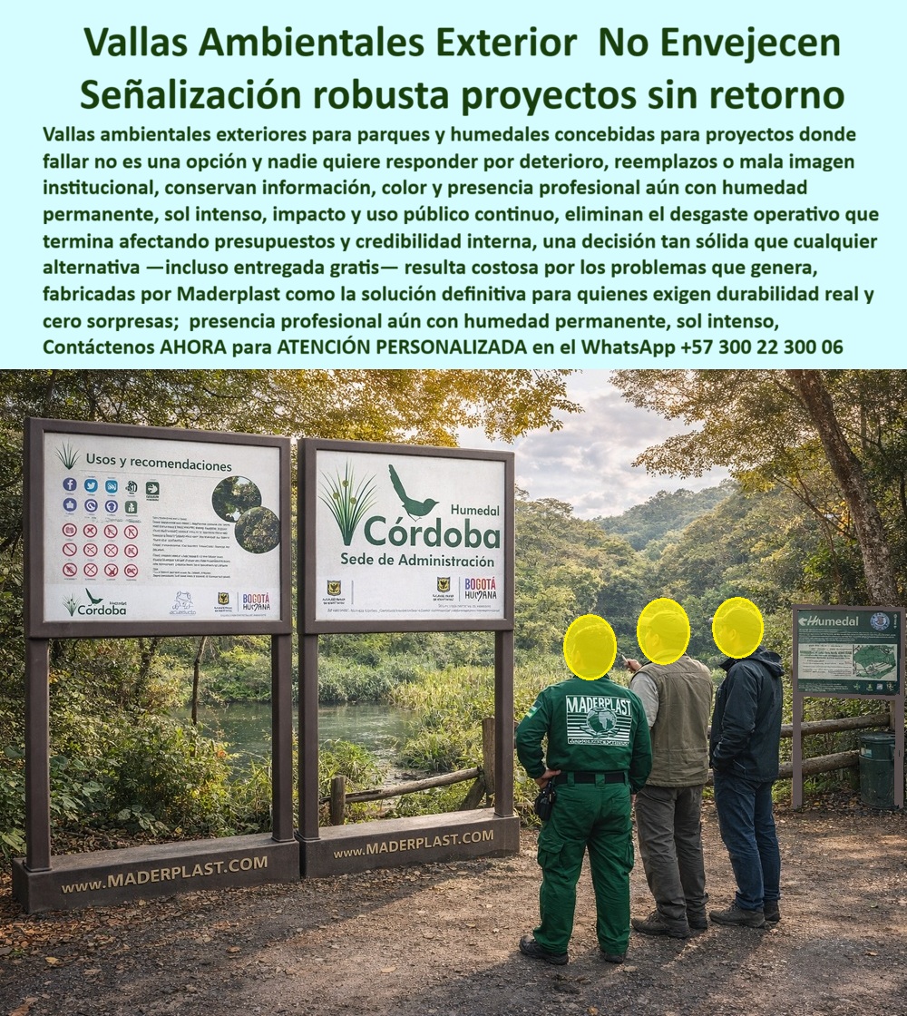 Aviso vallas informativas Señalización Ambiental Ecológica Maderplast - En el acceso a un humedal, dos vallas informativas mantienen alineación perfecta, marcos rígidos y gráfica intacta pese a humedad permanente, radiación solar intensa y uso público continuo. No hay óxido, no hay hinchamiento, no hay decoloración. Esta escena representa el sistema Aviso vallas informativas Señalización Ambiental Ecológica Maderplast - Vallas Indicativas Ecológicas Evita Deterioro Ambiental Robusta Garantizada, Pancarta Rígida Antivandalismo Libre Mantenimiento, Letreros eco resistentes vallas, diseñado para proyectos donde fallar no es una opción. En entornos ambientales críticos, las vallas metálicas sufren corrosión acelerada y las estructuras en madera absorben humedad, se deforman y requieren reposiciones periódicas. El resultado es gasto recurrente, mala imagen institucional y sobrecostos no previstos. Por eso la solución técnica correcta son vallas ambientales resistentes a la humedad fabricadas en polímero estructural macizo con marcos anticorrosivos integrados. Este material no se oxida, no se hincha y mantiene estabilidad dimensional frente a lluvia constante, radiación UV y cambios térmicos extremos, convirtiéndose en verdadera señalización humedales anticorrosiva y paneles ambientales sin óxido. Los paneles son rígidos, antivandálicos y sin valor de reciclaje, lo que reduce el riesgo de robo. Conservan color, información y presencia institucional durante años, posicionándose como señalización ambiental sin mantenimiento y vallas informativas a bajo costo operativo. En términos estructurales, funcionan como vallas exteriores polímero estructural con alta resistencia a impacto y uso intensivo. Cuando un gestor ambiental pregunta: “¿Qué material evita oxidación en señalización de humedales?”, la respuesta técnica es polímero estructural macizo con protección UV integral y estabilidad dimensional certificada. Si el requerimiento es carteles parques resistentes UV o estructuras informativas anticorrosivas para clima extremo, la alternativa profesional es señalización ambiental diseñada para larga vida útil real, no para reemplazo periódico. Desde la perspectiva del interventor o responsable de mantenimiento, la decisión se fundamenta en reducción de costo total de propiedad: cero repintes, cero corrosión, cero reposiciones anuales. Estas vallas rígidas antivandálicas exteriores no son soluciones temporales; son infraestructura institucional permanente. TESTIMONIO ASÍ LO TESTIFICA ING. ANDRÉS TORRES – INGENIERO JEFE HIDRÁULICO PTAR Y PROYECTOS AMBIENTALES – HUMEDAL METROPOLITANO – AGOSTO 2024: “Las vallas metálicas instaladas anteriormente presentaban corrosión acelerada por humedad constante. Evaluamos la solución de Maderplast en polímero estructural macizo con marcos anticorrosivos y paneles rígidos. Tras un año de exposición continua, las estructuras mantienen alineación, color y legibilidad intactas. Confirmamos reducción de reposiciones y mantenimiento correctivo.” Maderplast ofrece diseño personalizado, dimensionamiento estructural, anclajes certificados y producción en serie para proyectos públicos y ambientales exigentes. Para implementar vallas ambientales exteriores anticorrosivas con desempeño comprobado y durabilidad real, puede solicitar asesoría técnica especializada al WhatsApp +57 300 22 300 06 y desarrollar infraestructura ambiental robusta, estable y libre de deterioro. Vallas Indicativas Ecológicas Evita Deterioro Ambiental Robusta Garantizada, Pancarta Rígida Antivandalismo Libre Mantenimiento, Letreros eco resistentes vallas Aviso vallas informativas Señalización Ambiental Ecológica Maderplast Vallas Indicativas Ecológicas Evita Deterioro Ambiental Robusta Garantizada Pancarta Rígida Antivandalismo Libre Mantenimiento Letreros eco resistentes vallas En el acceso a un humedal, dos vallas informativas mantienen alineación perfecta, marcos rígidos y gráfica intacta pese a humedad permanente, radiación solar intensa y uso público continuo. No hay óxido, no hay hinchamiento, no hay decoloración. Esta escena representa el sistema Aviso vallas informativas Señalización Ambiental Ecológica Maderplast - Vallas Indicativas Ecológicas Evita Deterioro Ambiental Robusta Garantizada, Pancarta Rígida Antivandalismo Libre Mantenimiento, Letreros eco resistentes vallas, diseñado para proyectos donde fallar no es una opción. En entornos ambientales críticos, las vallas metálicas sufren corrosión acelerada y las estructuras en madera absorben humedad, se deforman y requieren reposiciones periódicas. El resultado es gasto recurrente, mala imagen institucional y sobrecostos no previstos. Por eso la solución técnica correcta son vallas ambientales resistentes a la humedad fabricadas en polímero estructural macizo con marcos anticorrosivos integrados. Este material no se oxida, no se hincha y mantiene estabilidad dimensional frente a lluvia constante, radiación UV y cambios térmicos extremos, convirtiéndose en verdadera señalización humedales anticorrosiva y paneles ambientales sin óxido. Los paneles son rígidos, antivandálicos y sin valor de reciclaje, lo que reduce el riesgo de robo. Conservan color, información y presencia institucional durante años, posicionándose como señalización ambiental sin mantenimiento y vallas informativas a bajo costo operativo. En términos estructurales, funcionan como vallas exteriores polímero estructural con alta resistencia a impacto y uso intensivo. Cuando un gestor ambiental pregunta: “¿Qué material evita oxidación en señalización de humedales?”, la respuesta técnica es polímero estructural macizo con protección UV integral y estabilidad dimensional certificada. Si el requerimiento es carteles parques resistentes UV o estructuras informativas anticorrosivas para clima extremo, la alternativa profesional es señalización ambiental diseñada para larga vida útil real, no para reemplazo periódico. Desde la perspectiva del interventor o responsable de mantenimiento, la decisión se fundamenta en reducción de costo total de propiedad: cero repintes, cero corrosión, cero reposiciones anuales. Estas vallas rígidas antivandálicas exteriores no son soluciones temporales; son infraestructura institucional permanente. TESTIMONIO ASÍ LO TESTIFICA ING. ANDRÉS TORRES – INGENIERO JEFE HIDRÁULICO PTAR Y PROYECTOS AMBIENTALES – HUMEDAL METROPOLITANO – AGOSTO 2024: “Las vallas metálicas instaladas anteriormente presentaban corrosión acelerada por humedad constante. Evaluamos la solución de Maderplast en polímero estructural macizo con marcos anticorrosivos y paneles rígidos. Tras un año de exposición continua, las estructuras mantienen alineación, color y legibilidad intactas. Confirmamos reducción de reposiciones y mantenimiento correctivo.” Maderplast ofrece diseño personalizado, dimensionamiento estructural, anclajes certificados y producción en serie para proyectos públicos y ambientales exigentes. Para implementar vallas ambientales exteriores anticorrosivas con desempeño comprobado y durabilidad real, puede solicitar asesoría técnica especializada al WhatsApp +57 300 22 300 06 y desarrollar infraestructura ambiental robusta, estable y libre de deterioro.
