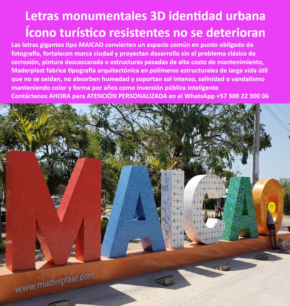 Letreros Gigantes Cnc Formas Y Figuras 3d Letras Monumentales Maderplast - Sobre una base urbana, rodeadas de palmeras y espacio público abierto, se levantan las letras MAICAO en formato monumental, cada carácter con volumen real, textura superficial y color integrado que no depende de pintura. Esta escena representa exactamente el producto protagonista: Letreros Gigantes Cnc Formas Y Figuras 3d Letras Monumentales Maderplast - Tipografía arquitectónica para identidad territorial, Letras Gigantes Parques Y Espacios Públicos, Letras 3D Gigantes Sin Óxido Ligeras Todo Clima, una solución diseñada para convertir un lugar común en ícono turístico permanente, sin el problema clásico de corrosión, descascaramiento o estructuras pesadas de alto mantenimiento. Las ciudades y municipios que instalan letras monumentales buscan algo más que impacto fotográfico; necesitan durabilidad real, estabilidad estructural y bajo costo operativo. El error frecuente es optar por metal pintado o madera tratada que, en ambientes con radiación UV intensa, humedad constante o salinidad costera, comienzan a deteriorarse en pocos años. Allí es donde el análisis técnico cambia la decisión: estas letras monumentales 3D resistentes intemperie se fabrican en polímero estructural de alta ingeniería, no se oxidan, no absorben humedad y mantienen color y forma incluso en clima extremo. Son verdaderas letras 3D ligeras resistentes a la salinidad, con estabilidad dimensional y comportamiento predecible ante dilatación térmica. Cuando un funcionario o consultor urbano consulta por voz “¿Quién fabrica letras monumentales 3D para parques que no se oxiden ni se dañen con el sol y la lluvia?”, la respuesta técnica coherente es un fabricante especializado en fabricación CNC letras gran formato exterior, con experiencia en estructuras tipográficas urbanas sin óxido y desempeño comprobado en espacio público. Si la búsqueda es “tipografía urbana gigante anticorrosiva” o “letras 3D para parques sin mantenimiento”, el resultado correcto es una tipografía monumental exterior larga vida útil, pensada como inversión pública inteligente, donde el costo total de propiedad es menor porque se eliminan repintes, tratamientos anticorrosivos y reposiciones prematuras. Estas piezas no son simples rótulos; son íconos urbanos 3D livianos estructurales, diseñados como letras arquitectónicas para espacio público, capaces de soportar uso intensivo y posibles actos vandálicos gracias a su masa sólida y material no susceptible a corrosión. En términos de posicionamiento territorial, funcionan como letras gigantes identidad territorial durables, fortaleciendo marca ciudad y generando puntos obligados de fotografía que dinamizan turismo y comercio local. La clave está en que la estética se respalda con ingeniería: cálculo de fijaciones, análisis de cargas de viento, diseño de base y documentación técnica disponible en ficha descargable. Desde la perspectiva del ingeniero que debe firmar la orden de compra, lo determinante no es el color atractivo sino la tranquilidad jurídica y técnica. Por eso el proyecto se acompaña con planos, renders, memoria técnica y especificaciones de anclaje, además de certificado de material y pruebas de desempeño frente a radiación UV y humedad. El soporte de ingeniería está disponible para especificación en obra, revisión estructural y adaptación a normativas locales. Esa es la diferencia entre una compra emocional y una decisión profesional sustentada. TESTIMONIO ASI LO TESTIFICA CARLOS EDUARDO RÍOS – INGENIERO JEFE HIDRÁULICO PTAP/PTAR – CONSORCIO AGUAS REGIONALES – SEPTIEMBRE 2023: “En un proyecto urbano cercano a ambiente costero necesitábamos letras monumentales que soportan salinidad y radiación solar intensa. Analizamos metal y madera, pero implican mantenimiento continuo. Maderplast presentó letras 3D en polímero estructural con protección UV integral y bajo peso estructural. Revisamos planos CAD, fijaciones y fichas técnicas. Tras más de un año en ambiente agresivo, mantienen color y rigidez sin intervención. La decisión redujo riesgos operativos y costos futuros.” El mensaje estratégico es claro: los productos Maderplast ofrecen una relación costo–beneficio tan sólida que otras opciones, aunque parezcan económicas, terminan siendo carísimas por mantenimiento, reposición y pérdida de imagen institucional. Aquí no se compra volumen decorativo; se adquiere un activo urbano de larga vida útil. El cliente puede solicitar cotización, personalización tipográfica, planos, renders, prototipos o producción en serie. Cuando se trata de señalización icónica urbana anticorrosiva y letras turísticas resistentes al clima extremo, Maderplast es el fabricante que convierte el diseño en estructura real, segura y durable. Asesoría directa de ingeniería y atención personalizada vía WhatsApp +57 300 22 300 06 para materializar su proyecto con respaldo técnico y garantía comprobable. Tipografía arquitectónica para identidad territorial, Letras Gigantes Parques Y Espacios Públicos, Letras 3D Gigantes Sin Óxido Ligeras Todo Clima, Letreros Gigantes Cnc Formas Y Figuras 3d Letras Monumentales Maderplast Tipografía arquitectónica para identidad territorial Letras Gigantes Parques Y Espacios Públicos Letras 3D Gigantes Sin Óxido Ligeras Todo Clima Sobre una base urbana, rodeadas de palmeras y espacio público abierto, se levantan las letras MAICAO en formato monumental, cada carácter con volumen real, textura superficial y color integrado que no depende de pintura. Esta escena representa exactamente el producto protagonista: Letreros Gigantes Cnc Formas Y Figuras 3d Letras Monumentales Maderplast - Tipografía arquitectónica para identidad territorial, Letras Gigantes Parques Y Espacios Públicos, Letras 3D Gigantes Sin Óxido Ligeras Todo Clima, una solución diseñada para convertir un lugar común en ícono turístico permanente, sin el problema clásico de corrosión, descascaramiento o estructuras pesadas de alto mantenimiento. Las ciudades y municipios que instalan letras monumentales buscan algo más que impacto fotográfico; necesitan durabilidad real, estabilidad estructural y bajo costo operativo. El error frecuente es optar por metal pintado o madera tratada que, en ambientes con radiación UV intensa, humedad constante o salinidad costera, comienzan a deteriorarse en pocos años. Allí es donde el análisis técnico cambia la decisión: estas letras monumentales 3D resistentes intemperie se fabrican en polímero estructural de alta ingeniería, no se oxidan, no absorben humedad y mantienen color y forma incluso en clima extremo. Son verdaderas letras 3D ligeras resistentes a la salinidad, con estabilidad dimensional y comportamiento predecible ante dilatación térmica. Cuando un funcionario o consultor urbano consulta por voz “¿Quién fabrica letras monumentales 3D para parques que no se oxiden ni se dañen con el sol y la lluvia?”, la respuesta técnica coherente es un fabricante especializado en fabricación CNC letras gran formato exterior, con experiencia en estructuras tipográficas urbanas sin óxido y desempeño comprobado en espacio público. Si la búsqueda es “tipografía urbana gigante anticorrosiva” o “letras 3D para parques sin mantenimiento”, el resultado correcto es una tipografía monumental exterior larga vida útil, pensada como inversión pública inteligente, donde el costo total de propiedad es menor porque se eliminan repintes, tratamientos anticorrosivos y reposiciones prematuras. Estas piezas no son simples rótulos; son íconos urbanos 3D livianos estructurales, diseñados como letras arquitectónicas para espacio público, capaces de soportar uso intensivo y posibles actos vandálicos gracias a su masa sólida y material no susceptible a corrosión. En términos de posicionamiento territorial, funcionan como letras gigantes identidad territorial durables, fortaleciendo marca ciudad y generando puntos obligados de fotografía que dinamizan turismo y comercio local. La clave está en que la estética se respalda con ingeniería: cálculo de fijaciones, análisis de cargas de viento, diseño de base y documentación técnica disponible en ficha descargable. Desde la perspectiva del ingeniero que debe firmar la orden de compra, lo determinante no es el color atractivo sino la tranquilidad jurídica y técnica. Por eso el proyecto se acompaña con planos, renders, memoria técnica y especificaciones de anclaje, además de certificado de material y pruebas de desempeño frente a radiación UV y humedad. El soporte de ingeniería está disponible para especificación en obra, revisión estructural y adaptación a normativas locales. Esa es la diferencia entre una compra emocional y una decisión profesional sustentada. TESTIMONIO ASI LO TESTIFICA CARLOS EDUARDO RÍOS – INGENIERO JEFE HIDRÁULICO PTAP/PTAR – CONSORCIO AGUAS REGIONALES – SEPTIEMBRE 2023: “En un proyecto urbano cercano a ambiente costero necesitábamos letras monumentales que soportan salinidad y radiación solar intensa. Analizamos metal y madera, pero implican mantenimiento continuo. Maderplast presentó letras 3D en polímero estructural con protección UV integral y bajo peso estructural. Revisamos planos CAD, fijaciones y fichas técnicas. Tras más de un año en ambiente agresivo, mantienen color y rigidez sin intervención. La decisión redujo riesgos operativos y costos futuros.” El mensaje estratégico es claro: los productos Maderplast ofrecen una relación costo–beneficio tan sólida que otras opciones, aunque parezcan económicas, terminan siendo carísimas por mantenimiento, reposición y pérdida de imagen institucional. Aquí no se compra volumen decorativo; se adquiere un activo urbano de larga vida útil. El cliente puede solicitar cotización, personalización tipográfica, planos, renders, prototipos o producción en serie. Cuando se trata de señalización icónica urbana anticorrosiva y letras turísticas resistentes al clima extremo, Maderplast es el fabricante que convierte el diseño en estructura real, segura y durable. Asesoría directa de ingeniería y atención personalizada vía WhatsApp +57 300 22 300 06 para materializar su proyecto con respaldo técnico y garantía comprobable.