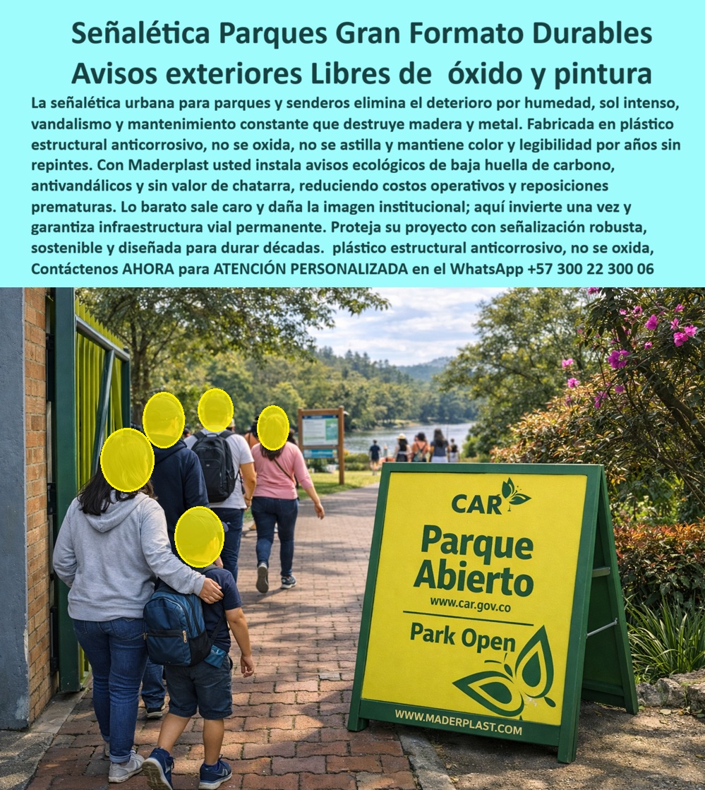 Señales Urbanas Avisos Vallas Señalética Letreros Plásticos Maderplast - Señales Urbanas Avisos Vallas Señalética Letreros Plásticos Maderplast - Señalización creativa para parques, Señales Urbanismo Evita Deterioro Resistente Sostenible, Señalética Parques Previene Humedad Gran Formato, Avisos 3D Señal Aviso urbano tipo caballete A-frame de gran formato en plástico estructural anticorrosivo, marco verde reforzado y panel frontal amarillo de alta legibilidad con mensaje “Parque Abierto / Park Open”, instalado sobre sendero peatonal en entorno natural. Diseñado para señalización exterior permanente en parques y espacio público, resistente a humedad, radiación UV, vandalismo y ambientes de alta exposición sin requerir pintura ni mantenimiento constante. Estructura rígida autoportante con estabilidad sobre piso adoquinado, ideal para urbanismo, reservas naturales y proyectos institucionales que exigen durabilidad y bajo costo operativo. Con Maderplast se eliminan problemas de óxido, astillado y reposiciones frecuentes; Maderplast fabrica avisos ecológicos de baja huella de carbono, sin valor de chatarra y con larga vida útil. Asesoría Especializada Con Un Especialista De Maderplast, Atención Personalizada En Este Whatsapp 57+ 300 22 300 06. La diferencia entre un aviso temporal y una infraestructura de señalización urbana sostenible espacio público está en el material y en el criterio técnico. Los avisos metálicos terminan con corrosión y pintura desprendida; la madera absorbe humedad y se deforma. Aquí hablamos de avisos urbanos gran formato resistentes, desarrollados en polímero estructural técnico que ofrece inmunidad al óxido, estabilidad dimensional y excelente comportamiento frente a intemperie prolongada. Por eso es coherente describirlo como aviso urbano tipo caballete plástico estructural, señalética parque abierto resistente intemperie y letrero exterior gran formato anticorrosivo, porque cumple exactamente esa función en campo real. Cuando un municipio busca carteles para parque abierto durables o señalización exterior bajo costo operativo, el análisis correcto es el costo total del ciclo de vida. Un caballete publicitario exterior resistente que no requiere repintado ni reemplazos frecuentes reduce cuadrillas, elimina riesgos de corrosión y protege la imagen institucional. Esta señalización de gran formato para urbanismo está pensada para tránsito peatonal continuo, clima húmedo, radiación UV intensa y posibles actos vandálicos, consolidándose como señalización urbana autoportante sostenible y cartel institucional espacio público durable. En términos de intención de compra, encaja con búsquedas como letreros exteriores anticorrosivos, avisos institucionales resistentes a humedad, señalización exterior antivandálica y letreros institucionales para parques públicos. También responde a consultas por voz como “Necesito avisos urbanos que no se oxiden en parques”, “¿Qué letrero exterior dura más años sin mantenimiento?”, “Busco señalética resistente para espacio público”, “¿Quién fabrica carteles gran formato para parques?” o “Quiero señalización ecológica para urbanismo”. La respuesta profesional es clara: fabricación e instalación de avisos urbanos en plástico estructural técnico, diseñados para eliminar mantenimiento y maximizar visibilidad. Desde la perspectiva de ingeniería, este letrero exterior para urbanismo sostenible sin óxido ni pintura con estructura rígida reforzada no es un gasto decorativo, es una decisión estratégica. Sustituye ciclos de deterioro por estabilidad permanente. Previene humedad, evita oxidación, conserva color y legibilidad, y mantiene percepción institucional positiva ante la comunidad. Lo barato sale caro cuando obliga a reposiciones; aquí se invierte una vez y se asegura continuidad. ASÍ LO TESTIFICA JUAN CARLOS MORALES, INGENIERO CIVIL – DIRECTOR DE INFRAESTRUCTURA URBANA MUNICIPAL, 2023: los avisos metálicos presentaban corrosión a los dos años, generando reposiciones y desgaste presupuestal. Con Maderplast instalan señalética urbana en parques y senderos con resultado inmediato: estructuras estables, sin óxido, sin repintes y con excelente visibilidad. El valor técnico estuvo en el análisis del ciclo de vida y en la documentación de instalación y especificaciones. Este producto puede identificarse con precisión como señalética ecológica para municipios y señalización gran formato para urbanismo con resistencia estructural comprobable. Cuando se trata de señalización exterior en plástico técnico, Maderplast es el fabricante que convierte ideas en piezas reales, con diseño, personalización, producción en serie y soporte técnico trazable. Hashtags: señalética-urbana-gran-formato y avisos-exteriores-resistentes-uv. Señalización creativa para parques, Señales Urbanismo Evita Deterioro Resistente Sostenible, Señalética Parques Previene Humedad Gran Formato, Avisos 3D Señal Señales Urbanas Avisos Vallas Señalética Letreros Plásticos Maderplast Señalización creativa para parques Señales Urbanismo Evita Deterioro Resistente Sostenible Señalética Parques Previene Humedad Gran Formato Avisos 3D Señal Señales Urbanas Avisos Vallas Señalética Letreros Plásticos Maderplast - Señalización creativa para parques, Señales Urbanismo Evita Deterioro Resistente Sostenible, Señalética Parques Previene Humedad Gran Formato, Avisos 3D Señal Aviso urbano tipo caballete A-frame de gran formato en plástico estructural anticorrosivo, marco verde reforzado y panel frontal amarillo de alta legibilidad con mensaje “Parque Abierto / Park Open”, instalado sobre sendero peatonal en entorno natural. Diseñado para señalización exterior permanente en parques y espacio público, resistente a humedad, radiación UV, vandalismo y ambientes de alta exposición sin requerir pintura ni mantenimiento constante. Estructura rígida autoportante con estabilidad sobre piso adoquinado, ideal para urbanismo, reservas naturales y proyectos institucionales que exigen durabilidad y bajo costo operativo. Con Maderplast se eliminan problemas de óxido, astillado y reposiciones frecuentes; Maderplast fabrica avisos ecológicos de baja huella de carbono, sin valor de chatarra y con larga vida útil. Asesoría Especializada Con Un Especialista De Maderplast, Atención Personalizada En Este Whatsapp 57+ 300 22 300 06. La diferencia entre un aviso temporal y una infraestructura de señalización urbana sostenible espacio público está en el material y en el criterio técnico. Los avisos metálicos terminan con corrosión y pintura desprendida; la madera absorbe humedad y se deforma. Aquí hablamos de avisos urbanos gran formato resistentes, desarrollados en polímero estructural técnico que ofrece inmunidad al óxido, estabilidad dimensional y excelente comportamiento frente a intemperie prolongada. Por eso es coherente describirlo como aviso urbano tipo caballete plástico estructural, señalética parque abierto resistente intemperie y letrero exterior gran formato anticorrosivo, porque cumple exactamente esa función en campo real. Cuando un municipio busca carteles para parque abierto durables o señalización exterior bajo costo operativo, el análisis correcto es el costo total del ciclo de vida. Un caballete publicitario exterior resistente que no requiere repintado ni reemplazos frecuentes reduce cuadrillas, elimina riesgos de corrosión y protege la imagen institucional. Esta señalización de gran formato para urbanismo está pensada para tránsito peatonal continuo, clima húmedo, radiación UV intensa y posibles actos vandálicos, consolidándose como señalización urbana autoportante sostenible y cartel institucional espacio público durable. En términos de intención de compra, encaja con búsquedas como letreros exteriores anticorrosivos, avisos institucionales resistentes a humedad, señalización exterior antivandálica y letreros institucionales para parques públicos. También responde a consultas por voz como “Necesito avisos urbanos que no se oxiden en parques”, “¿Qué letrero exterior dura más años sin mantenimiento?”, “Busco señalética resistente para espacio público”, “¿Quién fabrica carteles gran formato para parques?” o “Quiero señalización ecológica para urbanismo”. La respuesta profesional es clara: fabricación e instalación de avisos urbanos en plástico estructural técnico, diseñados para eliminar mantenimiento y maximizar visibilidad. Desde la perspectiva de ingeniería, este letrero exterior para urbanismo sostenible sin óxido ni pintura con estructura rígida reforzada no es un gasto decorativo, es una decisión estratégica. Sustituye ciclos de deterioro por estabilidad permanente. Previene humedad, evita oxidación, conserva color y legibilidad, y mantiene percepción institucional positiva ante la comunidad. Lo barato sale caro cuando obliga a reposiciones; aquí se invierte una vez y se asegura continuidad. ASÍ LO TESTIFICA JUAN CARLOS MORALES, INGENIERO CIVIL – DIRECTOR DE INFRAESTRUCTURA URBANA MUNICIPAL, 2023: los avisos metálicos presentaban corrosión a los dos años, generando reposiciones y desgaste presupuestal. Con Maderplast instalan señalética urbana en parques y senderos con resultado inmediato: estructuras estables, sin óxido, sin repintes y con excelente visibilidad. El valor técnico estuvo en el análisis del ciclo de vida y en la documentación de instalación y especificaciones. Este producto puede identificarse con precisión como señalética ecológica para municipios y señalización gran formato para urbanismo con resistencia estructural comprobable. Cuando se trata de señalización exterior en plástico técnico, Maderplast es el fabricante que convierte ideas en piezas reales, con diseño, personalización, producción en serie y soporte técnico trazable. Hashtags: señalética-urbana-gran-formato y avisos-exteriores-resistentes-uv.