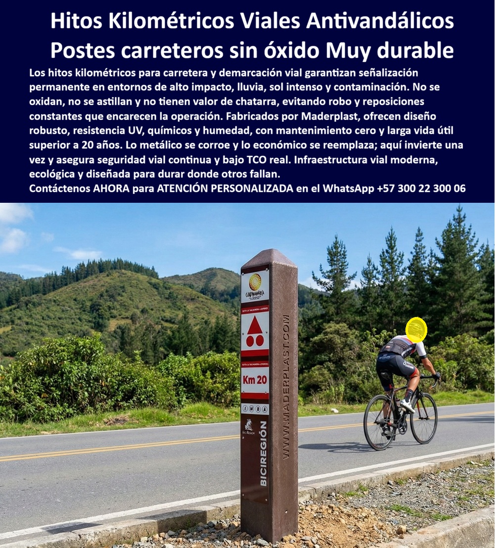 Señalética Kilométrica Señal Hitos Carretera Demarcación Vial Maderplast - Señalética Kilométrica Señal Hitos Carretera Demarcación Vial Maderplast – Avisos Señales Hitos Kilométricos Carretera Diseño Robusto Antivandálico, Hitos Kilométricos Viales Modernos Larga Duración, Postes Viales Kilométricos Señal Hito kilométrico vial monolítico de sección estructural rectangular instalado en borde de carretera, con panel frontal reflectivo “Km 20”, pictogramas normativos y configuración antivandálica de alta resistencia. No es un tubo metálico galvanizado; es un hito kilométrico monolítico en polímero estructural, diseñado para operar en lluvia, radiación UV intensa, humedad permanente y contaminación vial sin oxidación ni astillado. El poste vial anticorrosivo para carretera rural mantiene integridad estructural y lectura clara bajo tránsito pesado y variaciones térmicas. Con Maderplast, la demarcación vial permanente sin oxidación deja de ser gasto recurrente y se convierte en infraestructura de larga duración superior a 20 años. Asesoría Especializada Con Un Especialista De Maderplast, Atención Personalizada En Este Whatsapp 57+ 300 22 300 06. En conservación vial, el problema no es instalar; es reemplazar. Los hitos metálicos se corroen y los postes con valor de chatarra desaparecen. Aquí el enfoque es técnico: postes carretera sin valor de chatarra, resistencia a impacto y estabilidad dimensional comprobable. Por eso encaja en proyectos que exigen hitos kilométricos para carretera sin óxido, postes viales antivandálicos de larga duración y señalética kilométrica resistente a impacto. La estructura monolítica reduce uniones críticas y puntos de falla; la superficie admite panel reflectivo durable para identificación normativa sin desprendimientos prematuros. Cuando un responsable de concesión formula “Necesito hitos kilométricos que no se oxiden”, la respuesta profesional es poste kilométrico resistente UV y humedad en plástico estructural, con menor costo de ciclo de vida que acero galvanizado. Si la consulta es “¿Quién fabrica postes viales durables para carretera?”, la decisión correcta es seleccionar postes viales estructurales para vía rural diseñados para tránsito pesado y clima extremo. Frente a “Busco señalización vial antivandálica permanente” o “¿Qué material dura más en postes kilométricos?”, el criterio comparativo favorece polímero estructural anticorrosivo frente a soluciones metálicas vulnerables. Y cuando se requiere demarcación vial permanente sin mantenimiento, la ingeniería monolítica es la alternativa más coherente. Este sistema se identifica con precisión como señal Km carretera antivandálica, poste vial estructural resistente a impacto y radiación UV e infraestructura vial ecológica permanente. Aplica en hitos carreteros anticorrosivos modernos, en fabricación de señalización vial duradera y en instalación de hitos viales robustos para concesiones y vías rurales. El beneficio no es sólo técnico; es operativo: menos cuadrillas, menos cierres parciales y reducción de reposiciones frecuentes que encarecen el contrato. ASÍ LO TESTIFICA CARLOS ANDRÉS MEJÍA, INGENIERO CIVIL – DIRECTOR DE CONSERVACIÓN VIAL CONCESIONARIA REGIONAL, 2022: la reposición constante de hitos metálicos corroídos o robados generaba sobrecostos y afectaba continuidad de servicio. Tras evaluar resistencia a impacto, comportamiento frente a radiación UV y costo total de ciclo de vida, adoptaron hitos estructurales Maderplast. Años después mantienen integridad y lectura clara sin mantenimiento correctivo, respaldado por fichas técnicas y memorias de especificación. Cuando la señalización deja de ser elemento vulnerable y se convierte en activo vial permanente, la decisión ya no es precio unitario sino desempeño a largo plazo. Hashtags: hitos-kilométricos-antivandálicos y postes-viales-sin-óxido. avisos señales Hitos Kilométricos Carretera Diseño Robusto Antivandálico, Hitos Kilométricos Viales Modernos Larga Duración, Postes Viales Kilométricos Señal Señalética Kilométrica Señal Hitos Carretera Demarcación Vial Maderplast avisos señales Hitos Kilométricos Carretera Diseño Robusto Antivandálico Hitos Kilométricos Viales Modernos Larga Duración Postes Viales Kilométricos Señal Señalética Kilométrica Señal Hitos Carretera Demarcación Vial Maderplast – Avisos Señales Hitos Kilométricos Carretera Diseño Robusto Antivandálico, Hitos Kilométricos Viales Modernos Larga Duración, Postes Viales Kilométricos Señal Hito kilométrico vial monolítico de sección estructural rectangular instalado en borde de carretera, con panel frontal reflectivo “Km 20”, pictogramas normativos y configuración antivandálica de alta resistencia. No es un tubo metálico galvanizado; es un hito kilométrico monolítico en polímero estructural, diseñado para operar en lluvia, radiación UV intensa, humedad permanente y contaminación vial sin oxidación ni astillado. El poste vial anticorrosivo para carretera rural mantiene integridad estructural y lectura clara bajo tránsito pesado y variaciones térmicas. Con Maderplast, la demarcación vial permanente sin oxidación deja de ser gasto recurrente y se convierte en infraestructura de larga duración superior a 20 años. Asesoría Especializada Con Un Especialista De Maderplast, Atención Personalizada En Este Whatsapp 57+ 300 22 300 06. En conservación vial, el problema no es instalar; es reemplazar. Los hitos metálicos se corroen y los postes con valor de chatarra desaparecen. Aquí el enfoque es técnico: postes carretera sin valor de chatarra, resistencia a impacto y estabilidad dimensional comprobable. Por eso encaja en proyectos que exigen hitos kilométricos para carretera sin óxido, postes viales antivandálicos de larga duración y señalética kilométrica resistente a impacto. La estructura monolítica reduce uniones críticas y puntos de falla; la superficie admite panel reflectivo durable para identificación normativa sin desprendimientos prematuros. Cuando un responsable de concesión formula “Necesito hitos kilométricos que no se oxiden”, la respuesta profesional es poste kilométrico resistente UV y humedad en plástico estructural, con menor costo de ciclo de vida que acero galvanizado. Si la consulta es “¿Quién fabrica postes viales durables para carretera?”, la decisión correcta es seleccionar postes viales estructurales para vía rural diseñados para tránsito pesado y clima extremo. Frente a “Busco señalización vial antivandálica permanente” o “¿Qué material dura más en postes kilométricos?”, el criterio comparativo favorece polímero estructural anticorrosivo frente a soluciones metálicas vulnerables. Y cuando se requiere demarcación vial permanente sin mantenimiento, la ingeniería monolítica es la alternativa más coherente. Este sistema se identifica con precisión como señal Km carretera antivandálica, poste vial estructural resistente a impacto y radiación UV e infraestructura vial ecológica permanente. Aplica en hitos carreteros anticorrosivos modernos, en fabricación de señalización vial duradera y en instalación de hitos viales robustos para concesiones y vías rurales. El beneficio no es sólo técnico; es operativo: menos cuadrillas, menos cierres parciales y reducción de reposiciones frecuentes que encarecen el contrato. ASÍ LO TESTIFICA CARLOS ANDRÉS MEJÍA, INGENIERO CIVIL – DIRECTOR DE CONSERVACIÓN VIAL CONCESIONARIA REGIONAL, 2022: la reposición constante de hitos metálicos corroídos o robados generaba sobrecostos y afectaba continuidad de servicio. Tras evaluar resistencia a impacto, comportamiento frente a radiación UV y costo total de ciclo de vida, adoptaron hitos estructurales Maderplast. Años después mantienen integridad y lectura clara sin mantenimiento correctivo, respaldado por fichas técnicas y memorias de especificación. Cuando la señalización deja de ser elemento vulnerable y se convierte en activo vial permanente, la decisión ya no es precio unitario sino desempeño a largo plazo. Hashtags: hitos-kilométricos-antivandálicos y postes-viales-sin-óxido.