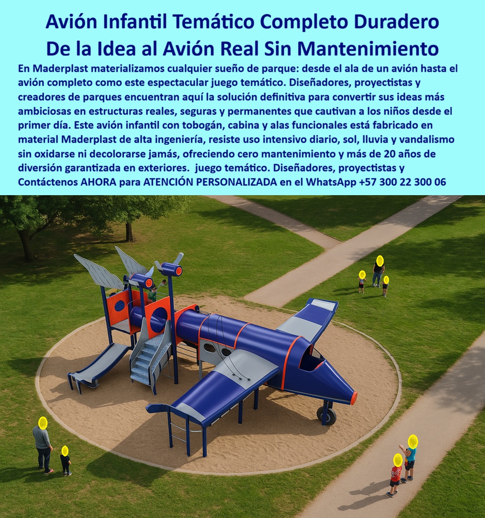 Parque Infantil Aviación Completo Juego Avión Maderplast Avión Recreativo Infantil Parque Temático Fuerte Larga Vida Exterior Avión Recreativo Infantil Parque Temático Parque Temático Completo Rodadero Túnel Resistente Avión Gigante PP Avión Real Maderplast Ingeniería de Polímeros Recreativos: Del Concepto El diseño y fabricación de este producto de la imagen representa el punto máximo de la ingeniería aplicada al entretenimiento: el Avión Infantil Temático Completo Duradero. Esta estructura es un avión recreativo infantil parque temático fuerte larga vida exterior fabricado con polímeros de alta densidad que garantizan una vida útil superior a 20 años. Este avión gigante integra un fuselaje habitable, alas transitables y toboganes ergonómicos en un complejo lúdico que no se oxida, no se decolora y es inmune a ataques químicos o biológicos, ideal para proyectos urbanísticos que exigen máxima seguridad.  En el diseño urbano, los proyectistas enfrentan el dilema de materiales que no cumplen lo prometido. Los productos de la competencia, en madera o metales de baja calidad, son una trampa financiera: ni regalados son rentables, pues ocultan costos altísimos en mantenimientos y riesgos jurídicos. Cuando se trata de aviones infantiles en plástico, Maderplast es el fabricante que convierte ideas en piezas reales, transformando bocetos ambiciosos en activos permanentes que cautivan a los niños y ofrecen tranquilidad total a los administradores.  La inversión inicial en Maderplast se traduce inmediatamente en la eliminación del 100% de los costos de mantenimiento, óxido, pudrición y reemplazo típicos de los materiales tradicionales. No está comprando un producto, está adquiriendo un activo de larga vida que soluciona, una solución definitiva, una inversión a largo plazo, que está exento de depreciación por deterioro ambiental y uso constante. Para un Parque temático completo rodadero túnel resistente, esta durabilidad es la clave de la rentabilidad, especialmente en municipios donde el gasto público debe optimizarse eliminando el requerimiento perpetuo de pintura y reparaciones estructurales.  Para ingenieros y arquitectos, la seguridad normativa es innegociable. El Avión Gigante PP de Maderplast posee materiales no conductores y superficies antideslizantes con baja conductividad térmica. A diferencia del metal, el parque no se calienta bajo el sol intenso, protegiendo la piel de los usuarios. Además, su estructura maciza no porosa resiste impactos y previene el grafiti, siendo el equipo perfecto para resistir el vandalismo en parques infantiles municipales o proyectos residenciales de lujo.  ¿Cómo reducir el gasto operativo en mobiliario lúdico? La respuesta es la sustitución de materiales degradables por plástico estructural de ingeniería. Nuestras soluciones para licitaciones y hoteles garantizan que el equipo mantenga su integridad frente al salitre o climas extremos. Maderplast ofrece respaldo absoluto con planos, renders y prototipos, eliminando el miedo del ingeniero mediante certificaciones de seguridad y resistencia comprobadas en laboratorio.  Como lo testifica el Dr. Fabián Rivera, Director de Planeación Municipal en octubre de 2025: "En la auditoría de activos del municipio, el parque avión de Maderplast fue el único calificado en 'Estado Impecable' tras tres años de vandalismo. Mientras otros parques fueron demolidos por pudrición, el avión de plástico técnico no ha requerido ni una sola gota de pintura. Para el Estado, es la única forma de asegurar que la inversión no sea una carga de mantenimiento perpetua."  Elegir Maderplast es optar por ingeniería lúdica certificada. Somos los fabricantes que garantizan que su proyecto sea rentable, seguro y visualmente impactante por décadas.  Asesoría Especializada Con Un Especialista De Maderplast, Atención Personalizada En Este Whatsapp 57+ 300 22 300 06