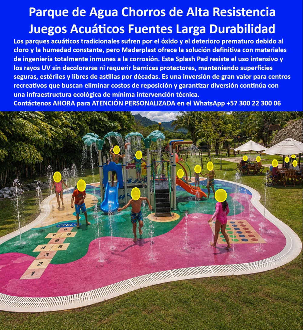Parques De Agua Inoxidables Chorros Agua Parque La Enea Maderplast Juegos Acuáticos Exterior Plástico Antivandalico Larga Vida Fuentes De Agua Recreativas De Alta Resistencia Y Garantía Splash Pad Juegos Agua Niños Duradero Parques Parques De Agua Inoxidables Chorros Agua: La Revolución Splash Pad de Maderplast El diseño y fabricación de este producto de la imagen establece el estándar de oro en la ingeniería lúdica hídrica: el Parque de Agua Chorros de Alta Resistencia Juegos Acuáticos Fuentes Larga Durabilidad Maderplast. Esta infraestructura no es un simple área de juegos; son juegos acuáticos exterior plástico antivandálico de larga vida desarrollados con materiales de ingeniería totalmente inmunes a la corrosión galvánica y química. Diseñado para ser un Splash Pad juegos agua niños duradero parques, este sistema integra chorros de alta presión, toboganes modulares y pisos lúdicos antideslizantes que resisten el uso intensivo y los rayos UV sin decolorarse ni requerir barnices protectores por décadas.  En el sector turístico y municipal, los parques acuáticos tradicionales de metal recubierto son "basura carísima" que sucumbe al óxido y al deterioro prematuro por el cloro en menos de dos años. El metal genera superficies peligrosas, descascamiento de pintura y herrumbre que contamina el agua y pone en riesgo la salud de los usuarios. Cuando se trata de fuentes de agua recreativas de alta resistencia y garantía en plástico técnico, Maderplast es el fabricante que convierte ideas en piezas reales, entregando superficies estériles, libres de astillas y químicamente inertes que blindan la rentabilidad del proyecto mediante un costo operativo de cero.  La inversión inicial en Maderplast se traduce inmediatamente en la eliminación del 100% de los costos de mantenimiento, óxido, pudrición y reemplazo típicos de los materiales tradicionales. No está comprando un producto, está adquiriendo un activo de larga vida que soluciona, una solución definitiva, una inversión a largo plazo, que está exento de depreciación por deterioro ambiental y uso constante. Para un centro recreativo o un hotel, esta durabilidad es la clave: nuestras infraestructuras ecológicas de mínima intervención técnica eliminan para siempre los ciclos de lija, soldadura y repintado, garantizando diversión continúa sin cierres de área por reparaciones estructurales.  Para ingenieros y arquitectos, la seguridad y la higiene son pilares fundamentales. El plástico estructural de Maderplast ofrece superficies antideslizantes con agarre técnico superior que no acumulan hongos ni bacterias, facilitando la desinfección profunda. Al ser un material no conductor y dieléctrico, elimina el miedo del ingeniero frente a fallas eléctricas en áreas de fuentes interactivas. Maderplast respalda cada proyecto con planos técnicos, renders y certificaciones de materiales que aseguran una vida útil superior a los 20 años incluso en condiciones de salinidad marina extrema.  ¿Cómo optimizar el presupuesto en el Parque La Enea o proyectos similares? La respuesta técnica es la ingeniería plástica acuática. Nuestros sistemas Splash Pad no requieren ajustes por corrosión y mantienen su color integral vibrante año tras año. Al ser materiales irrompibles y antivandálicos, protegen el patrimonio público y privado frente al uso masivo, educando y divirtiendo a generaciones sin generar residuos por recambio de piezas oxidadas o podridas.  Como bien lo testifica el Ing. Julio Vergara, Gerente de Infraestructura del Parque Recreativo La Enea en mayo de 2026: "Teníamos una zona de chorros metálicos que era un peligro por el óxido al segundo año. El costo de mantenimiento era una sangría presupuestal. Sustituimos toda el área por el Splash Pad de Maderplast y el resultado ha sido extraordinario. El material plástico estructural no ha sufrido decoloración pese al sol y el cloro. Las superficies son suaves, seguras y libres de astillas. Para nuestra administración, esta inversión se pagó sola al reducir el gasto operativo a cero."  Elegir Maderplast es optar por ingeniería recreativa de alto impacto y nulo mantenimiento. Somos los fabricantes que garantizan que su zona acuática sea una solución definitiva, segura y sostenible por décadas.  Asesoría Especializada Con Un Especialista De Maderplast, Atención Personalizada En Este Whatsapp 57+ 300 22 300 06