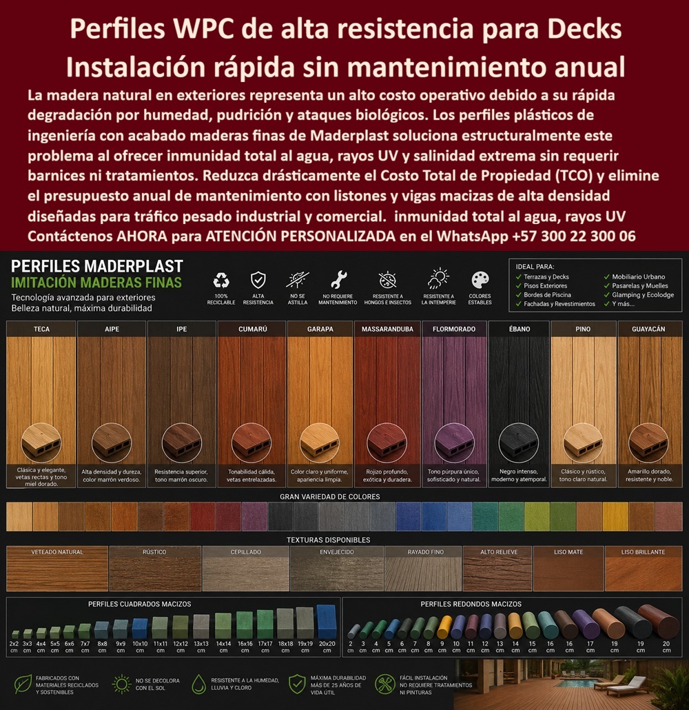 Catálogo Perfiles Plásticos Imitación Maderas Finas Texturas Maderplast - Showroom Pisos Laminados WPC Texturas Maderas Antideslizante Listo Para Instalar, Pisos Deck Para Salones Marinos Antihumedad Elegantes, Deck Marino Exterior Catálogo Perfiles Plásticos Imitación Maderas Finas Texturas Maderplast Showroom Pisos Laminados WPC Texturas Maderas Antideslizante Listo Para Instalar Pisos Deck Para Salones Marinos Antihumedad Elegantes Deck Marino Exterior