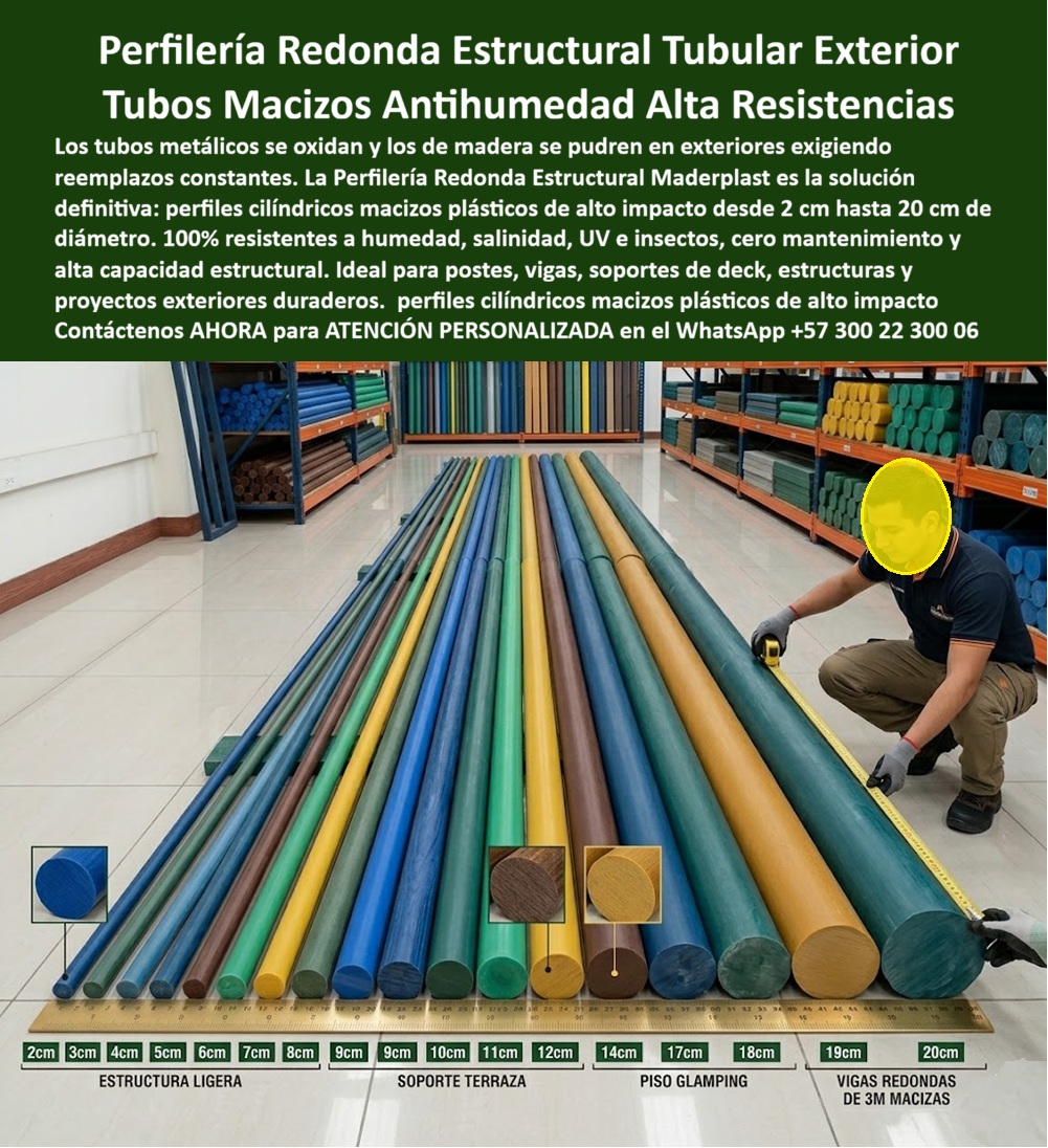 Perfilería Redonda Estructural Inoxidable Uso Exterior Tubos Maderplast - Perfiles Redondos Plásticos Antihumedad Alta Resistencia, Pisos Deck Acabado Realista, Estaca Plástica Cilíndrica Sólida Multicolor Uso Estructural, Poste Redondo PP Perfilería Redonda Estructural Inoxidable Uso Exterior Tubos Maderplast Perfiles Redondos Plásticos Antihumedad Alta Resistencia Pisos Deck Acabado Realista Estaca Plástica Cilíndrica Sólida Multicolor Uso Estructural Poste Redondo PP