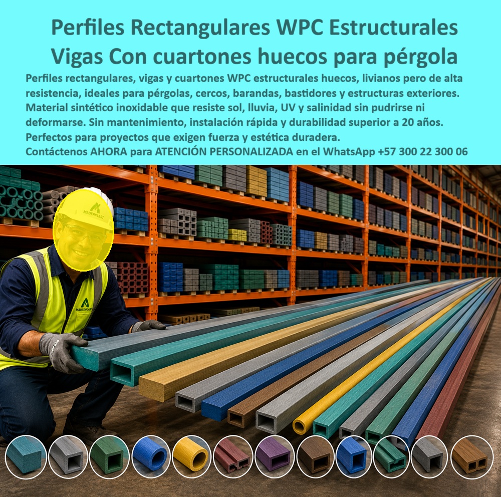 Perfiles Rectangulares WPC Estructurales Inoxidables Perfilería Maderplast - Viga Plástica WPC Rectangular Liviana Pérgola Cerca Duradera, Bastidores De Madera Sintética Sin Mantenimiento Muy Fuertes, Cuartón Sintético Cuadrado Hueco Color Perfiles Rectangulares WPC Estructurales Inoxidables Perfilería Maderplast Viga Plástica WPC Rectangular Liviana Pérgola Cerca Duradera Bastidores De Madera Sintética Sin Mantenimiento Muy Fuertes Cuartón Sintético Cuadrado Hueco Color