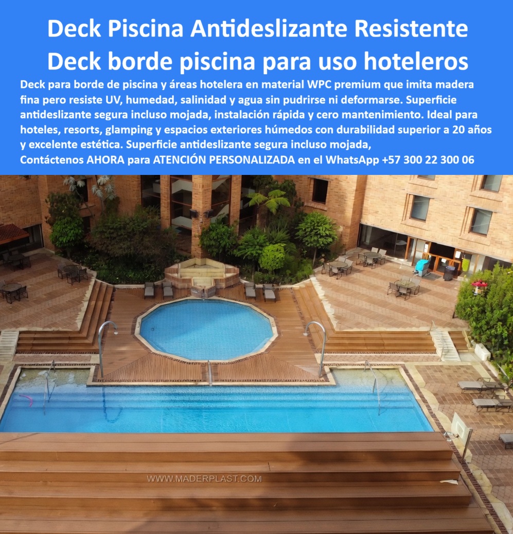 Piso Deck Hotelero Resistente UV Y Humedad Suelo Perimetral Piscina Maderplast - Deck Borde Piscina Elegante Resistente Intemperie, Tarima Deck Piscina Imitación Madera Antideslizante Segura, Deck Piscina Hotel Antideslizante Resistente PP Piso Deck Hotelero Resistente UV Y Humedad Suelo Perimetral Piscina Maderplast Deck Borde Piscina Elegante Resistente Intemperie Tarima Deck Piscina Imitación Madera Antideslizante Segura Deck Piscina Hotel Antideslizante Resistente PP