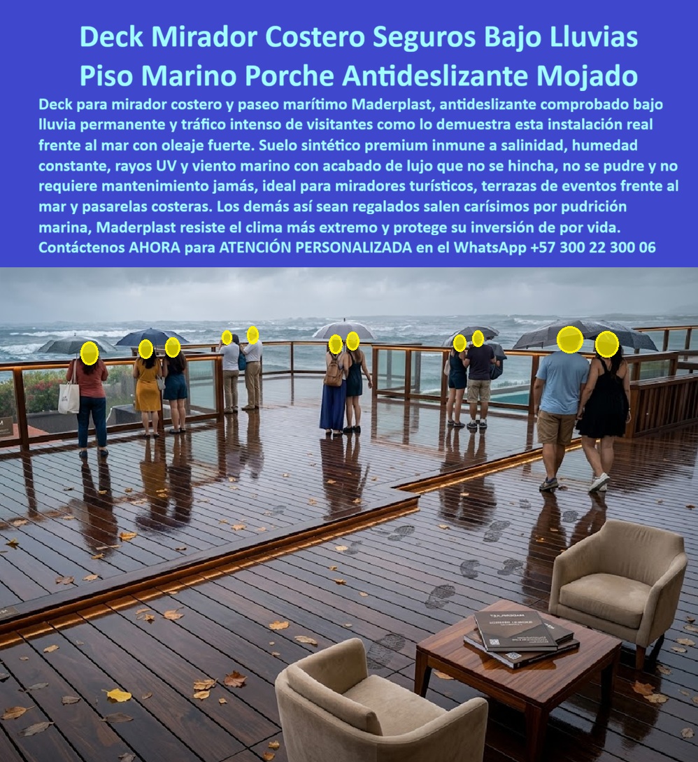 Pisos Deck Lluvia Permanente Ambientes Marinos Premium Maderplast - Deck Mirador Costero Plástico Antideslizante Seguro Bajo Lluvia, Suelo Sintético Paseo Marítimo mojado, Entarimados De Lujo Para Eventos Libres De Humedad Seguros, Deck PP Pisos Deck Lluvia Permanente Ambientes Marinos Premium Maderplast Deck Mirador Costero Plástico Antideslizante Seguro Bajo Lluvia Suelo Sintético Paseo Marítimo mojado Entarimados De Lujo Para Eventos Libres De Humedad Seguros Deck PP