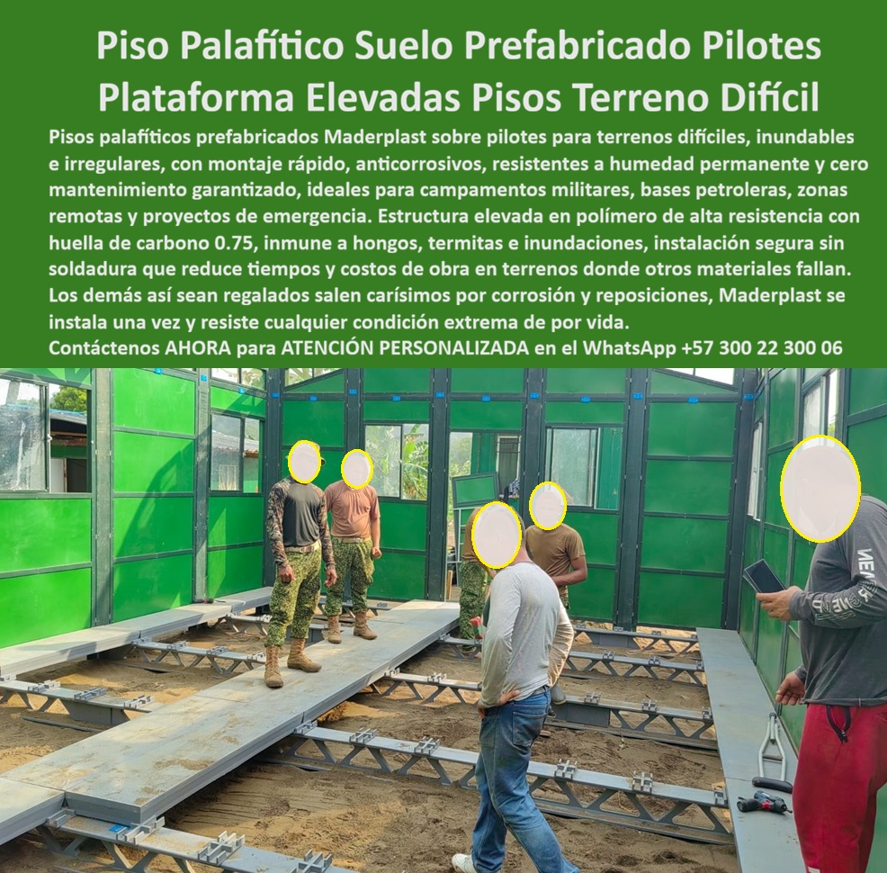 Pisos Flotantes Palafíticos Instalación Pilotes Suelos Difíciles Maderplast - Estructura elevada resistente corrosión instalación rápida segura, Piso Prefabricado Estructural Palafítico Sin Mantenimiento Garantizado, Plataforma Palafito PP Pisos Flotantes Palafíticos Instalación Pilotes Suelos Difíciles Maderplast Estructura elevada resistente corrosión instalación rápida segura Piso Prefabricado Estructural Palafítico Sin Mantenimiento Garantizado Plataforma Palafito PP