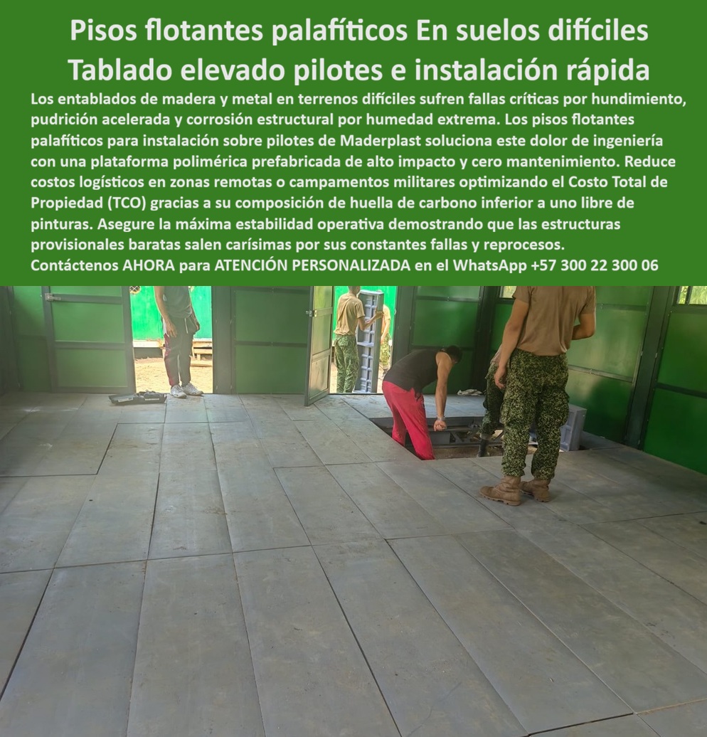 Pisos Flotantes Palafíticos Instalación Pilotes Suelos Difíciles Maderplast - Plataforma polimérica alto impacto cero mantenimiento duradera, Tablado Elevado Pilotes Resistente Humedad Instalación Rápida, Piso Prefabricado Industrial Pisos Pisos Flotantes Palafíticos Instalación Pilotes Suelos Difíciles Maderplast Plataforma polimérica alto impacto cero mantenimiento duradera Tablado Elevado Pilotes Resistente Humedad Instalación Rápida Piso Prefabricado Industrial Pisos