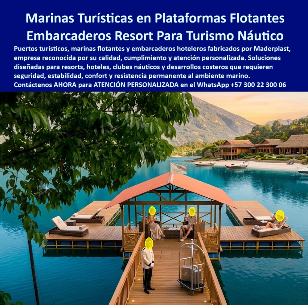 Puerto Embarcadero Hotelero Flotante Antideslizante Maderplast - Puertos Turísticos Flotantes Para Resorts Y Marinas De Alta Durabilidad Fabricados Por Maderplast Los puertos turísticos flotantes, embarcaderos hoteleros, marinas recreativas y plataformas flotantes fabricadas por Maderplast fueron desarrollados para responder a una necesidad creciente en hoteles, resorts, clubes náuticos, condominios costeros, proyectos ecoturísticos y desarrollos frente al agua que requieren infraestructura segura, elegante y resistente al ambiente marino durante décadas de servicio continuo. Maderplast fabrica sistemas de marinas flotantes, embarcaderos turísticos, muelles recreativos, plataformas para deportes náuticos, zonas de embarque y desembarque, senderos flotantes y áreas VIP sobre el agua utilizando materiales de alta ingeniería diseñados para soportar humedad permanente, radiación solar intensa, salinidad, oleaje y tráfico constante de visitantes. Su superficie antideslizante proporciona mayor seguridad para huéspedes y operadores, mientras su apariencia arquitectónica tipo madera aporta exclusividad y alto valor visual a cualquier proyecto turístico. A diferencia de muchas soluciones tradicionales que sufren corrosión, pudrición o deterioro acelerado por el contacto permanente con el agua, los sistemas fabricados por Maderplast conservan su estabilidad estructural y apariencia estética durante largos periodos de operación. Además, la empresa fabrica tanto las cubiertas como gran parte de los componentes estructurales requeridos para desarrollar proyectos integrales de larga duración en ambientes marinos altamente exigentes. Estas plataformas flotantes son ideales para hoteles de playa, complejos vacacionales, lagos recreativos, marinas deportivas, clubes náuticos, proyectos de ecoturismo, restaurantes flotantes, centros de deportes acuáticos y desarrollos inmobiliarios que buscan ofrecer experiencias diferenciadoras y generar espacios exclusivos para sus visitantes. La combinación entre funcionalidad, seguridad y diseño convierte estos sistemas en una poderosa herramienta para incrementar el atractivo comercial y turístico de cualquier destino. Caso de Éxito En un complejo turístico orientado al turismo náutico, la administración requería una solución que permitiera mejorar el acceso a embarcaciones y crear espacios recreativos sobre el agua sin los problemas de corrosión y mantenimiento frecuentes en estructuras tradicionales. La implementación de plataformas flotantes fabricadas por Maderplast permitió ampliar la capacidad de atención a visitantes, mejorar la experiencia de embarque y fortalecer la imagen premium del proyecto frente a sus huéspedes. Testimonio de Cliente "Buscábamos una marina flotante que transmite calidad y seguridad a nuestros visitantes. Después de instalar la solución desarrollada por Maderplast logramos un espacio mucho más atractivo para el turismo náutico. La estabilidad, la apariencia y el comportamiento frente al agua han superado nuestras expectativas y se ha convertido en uno de los lugares más apreciados y fotografiados por nuestros huéspedes." Por estas razones, los puertos turísticos flotantes, embarcaderos hoteleros, marinas recreativas y plataformas sobre el agua fabricados por Maderplast son una de las soluciones más valoradas por hoteles, resorts, clubes náuticos y desarrolladores turísticos que buscan máxima durabilidad, excelente presentación arquitectónica, seguridad para los usuarios y un retorno de inversión respaldado por infraestructura diseñada para ambientes acuáticos de alta exigencia. Contáctenos AHORA para la ATENCIÓN PERSONALIZADA de Maderplast en el WhatsApp +57 300 22 300 06. Puertos Turísticos Con Plataformas Flotantes Seguras, Marinas Turísticas Con Pisos Seguros Alta Durabilidad, Embarcaderos Turísticos Resistentes Pasar Ambiente Marino Extremo Puerto Embarcadero Hotelero Flotante Antideslizante Maderplast Puertos Turísticos Con Plataformas Flotantes Seguras Marinas Turísticas Con Pisos Seguros Alta Durabilidad Embarcaderos Turísticos Resistentes Pasar Ambiente Marino Extremo Puertos Turísticos Flotantes Para Resorts Y Marinas De Alta Durabilidad Fabricados Por Maderplast Los puertos turísticos flotantes, embarcaderos hoteleros, marinas recreativas y plataformas flotantes fabricadas por Maderplast fueron desarrollados para responder a una necesidad creciente en hoteles, resorts, clubes náuticos, condominios costeros, proyectos ecoturísticos y desarrollos frente al agua que requieren infraestructura segura, elegante y resistente al ambiente marino durante décadas de servicio continuo. Maderplast fabrica sistemas de marinas flotantes, embarcaderos turísticos, muelles recreativos, plataformas para deportes náuticos, zonas de embarque y desembarque, senderos flotantes y áreas VIP sobre el agua utilizando materiales de alta ingeniería diseñados para soportar humedad permanente, radiación solar intensa, salinidad, oleaje y tráfico constante de visitantes. Su superficie antideslizante proporciona mayor seguridad para huéspedes y operadores, mientras su apariencia arquitectónica tipo madera aporta exclusividad y alto valor visual a cualquier proyecto turístico. A diferencia de muchas soluciones tradicionales que sufren corrosión, pudrición o deterioro acelerado por el contacto permanente con el agua, los sistemas fabricados por Maderplast conservan su estabilidad estructural y apariencia estética durante largos periodos de operación. Además, la empresa fabrica tanto las cubiertas como gran parte de los componentes estructurales requeridos para desarrollar proyectos integrales de larga duración en ambientes marinos altamente exigentes. Estas plataformas flotantes son ideales para hoteles de playa, complejos vacacionales, lagos recreativos, marinas deportivas, clubes náuticos, proyectos de ecoturismo, restaurantes flotantes, centros de deportes acuáticos y desarrollos inmobiliarios que buscan ofrecer experiencias diferenciadoras y generar espacios exclusivos para sus visitantes. La combinación entre funcionalidad, seguridad y diseño convierte estos sistemas en una poderosa herramienta para incrementar el atractivo comercial y turístico de cualquier destino. Caso de Éxito En un complejo turístico orientado al turismo náutico, la administración requería una solución que permitiera mejorar el acceso a embarcaciones y crear espacios recreativos sobre el agua sin los problemas de corrosión y mantenimiento frecuentes en estructuras tradicionales. La implementación de plataformas flotantes fabricadas por Maderplast permitió ampliar la capacidad de atención a visitantes, mejorar la experiencia de embarque y fortalecer la imagen premium del proyecto frente a sus huéspedes. Testimonio de Cliente "Buscábamos una marina flotante que transmite calidad y seguridad a nuestros visitantes. Después de instalar la solución desarrollada por Maderplast logramos un espacio mucho más atractivo para el turismo náutico. La estabilidad, la apariencia y el comportamiento frente al agua han superado nuestras expectativas y se ha convertido en uno de los lugares más apreciados y fotografiados por nuestros huéspedes." Por estas razones, los puertos turísticos flotantes, embarcaderos hoteleros, marinas recreativas y plataformas sobre el agua fabricados por Maderplast son una de las soluciones más valoradas por hoteles, resorts, clubes náuticos y desarrolladores turísticos que buscan máxima durabilidad, excelente presentación arquitectónica, seguridad para los usuarios y un retorno de inversión respaldado por infraestructura diseñada para ambientes acuáticos de alta exigencia. Contáctenos AHORA para la ATENCIÓN PERSONALIZADA de Maderplast en el WhatsApp +57 300 22 300 06.