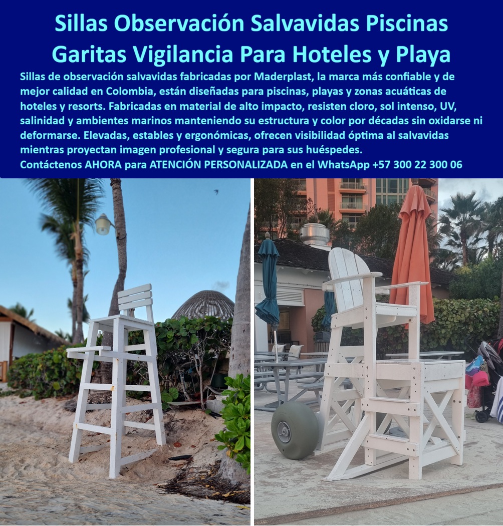 Sillas De Observación Salvavidas Piscinas Playas Y Hoteles Maderplast - SILLAS DE OBSERVACIÓN SALVAVIDAS PARA PISCINAS Y PLAYAS HOTELERAS: CUANDO LA SEGURIDAD NO PUEDE PERMITIRSE UN SOLO DÍA DE FALLA Una silla de observación salvavidas no es mobiliario decorativo: es equipamiento de seguridad crítica cuya falla estructural en el momento equivocado puede costar una vida y derivar en una demanda que cierra un establecimiento. El operador hotelero que instala una silla salvavidas de madera pintada en zona de playa con salinidad marina permanente está instalando un reloj de cuenta regresiva: la humedad penetra las fibras, los ciclos de sal y sol agrietan la pintura, la oxidación de los tornillos de anclaje migra al madero circundante, y en algún momento entre el segundo y el cuarto año de operación esa estructura comienza a perder integridad sin que sea visible desde el exterior. El problema no es estético: es estructural, y sus consecuencias en un área de vigilancia acuática son inaceptables para cualquier director de operaciones que entienda la responsabilidad legal de su cargo. Las sillas de observación salvavidas para piscinas, playas y zonas acuáticas hoteleras fabricadas por Maderplast en polímero técnico de alto impacto elimina ese riesgo de forma absoluta porque su estructura no tiene madera que pudrir, metal que oxidar ni pintura que descascarar: el material es el acabado, la resistencia es permanente y la integridad estructural no se degrada con el tiempo en las condiciones más agresivas de cualquier entorno acuático marino. Las dos imágenes muestran el producto en contextos de operación real complementarios: a la izquierda, una silla salvavidas de perfil elevado en blanco puro instalada directamente sobre arena de playa con palmas tropicales y arquitectura de resort de fondo, sin una sola marca de deterioro visible en la estructura a pesar de la exposición permanente al salitre marino; a la derecha, una silla salvavidas de asiento amplio con respaldo alto y reposabrazo lateral, montada sobre ruedas de traslado para reposicionamiento en área de piscina de hotel de ciudad, con la misma uniformidad de color blanco institucional sin descascarado ni amarillamiento. Ambas piezas muestran la precisión de ensamble que caracteriza la fabricación en polímero técnico: uniones limpias, patas con sección cuadrada uniforme, travesaños de estabilidad a intervalos regulares y superficie completamente lisa sin aristas que representen riesgo de corte para el salvavidas que asciende y desciende múltiples veces al día. La resistencia al cloro, a la radiación UV intensa y a la salinidad marina está certificada en laboratorio y disponible en ficha técnica para el proceso de compra institucional. El Lic. en Seguridad Acuática Fabián Torres, Coordinador de Seguridad Acuática del Complejo Hotelero y de Playa Gran Caribe en Cartagena, lo documenta desde su responsabilidad directa sobre el área: "Gestionamos simultáneamente cuatro piscinas y 280 metros de frente de playa con ocho posiciones de salvavidas. Antes de Maderplast usábamos sillas de madera pintada que revisamos mensualmente porque en el tercer año dos de ellas mostraron flexión en los montantes laterales que no era visible desde el exterior pero que detectamos en la inspección de carga. Las retiramos de operación preventivamente, pero ese episodio nos hizo entender que estábamos gestionando un riesgo real con un equipo que no podíamos certificar como seguro pasado cierto tiempo de uso marino. Con Maderplast equipamos las ocho posiciones simultáneamente. Tres temporadas después, las sillas se someten a la misma inspección mensual de protocolo y nunca hemos detectado deformación, pérdida de rigidez ni deterioro de ningún tipo. El color blanco institucional está impecable sin repintura y las ruedas de traslado de las unidades de piscina funcionan perfectamente. Lo que más valoro como profesional de seguridad acuática es poder certificar ante mi aseguradora y ante la autoridad de turismo que el equipo de vigilancia cumple su función estructural con total confiabilidad. Esa tranquilidad no tiene precio y Maderplast es quien la garantiza." Las torres salvavidas para hoteles frente al mar, piscinas y zonas pool de Maderplast se fabrican a medida en dimensiones estándar e institucionales personalizadas, con fichas técnicas certificadas de resistencia estructural, carga y materiales, listas para auditorías de seguridad y procesos de licitación hotelera. Cuando la seguridad del huésped depende de la integridad de una silla, esa silla solo puede ser Maderplast. Asesoría Especializada con un Especialista de Maderplast — Atención Personalizada en este WhatsApp: +57 300 22 300 06 Garitas Salvavidas Resistentes Cloro UV Y Ambientes Salinos, Sillas Vigilancia Hoteles Centros Recreativos Y Spas, Torres Salvavidas Hoteles Frente Al Mar Y Zonas Pool, Sillas De Observación Salvavidas Piscinas Playas Y Hoteles Maderplast Garitas Salvavidas Resistentes Cloro UV Y Ambientes Salinos Sillas Vigilanci Hoteles Centros Recreativos Y Spas Torres Salvavidas Hoteles Frente Al Mar Y Zonas Pool SILLAS DE OBSERVACIÓN SALVAVIDAS PARA PISCINAS Y PLAYAS HOTELERAS: CUANDO LA SEGURIDAD NO PUEDE PERMITIRSE UN SOLO DÍA DE FALLA Una silla de observación salvavidas no es mobiliario decorativo: es equipamiento de seguridad crítica cuya falla estructural en el momento equivocado puede costar una vida y derivar en una demanda que cierra un establecimiento. El operador hotelero que instala una silla salvavidas de madera pintada en zona de playa con salinidad marina permanente está instalando un reloj de cuenta regresiva: la humedad penetra las fibras, los ciclos de sal y sol agrietan la pintura, la oxidación de los tornillos de anclaje migra al madero circundante, y en algún momento entre el segundo y el cuarto año de operación esa estructura comienza a perder integridad sin que sea visible desde el exterior. El problema no es estético: es estructural, y sus consecuencias en un área de vigilancia acuática son inaceptables para cualquier director de operaciones que entienda la responsabilidad legal de su cargo. Las sillas de observación salvavidas para piscinas, playas y zonas acuáticas hoteleras fabricadas por Maderplast en polímero técnico de alto impacto elimina ese riesgo de forma absoluta porque su estructura no tiene madera que pudrir, metal que oxidar ni pintura que descascarar: el material es el acabado, la resistencia es permanente y la integridad estructural no se degrada con el tiempo en las condiciones más agresivas de cualquier entorno acuático marino. Las dos imágenes muestran el producto en contextos de operación real complementarios: a la izquierda, una silla salvavidas de perfil elevado en blanco puro instalada directamente sobre arena de playa con palmas tropicales y arquitectura de resort de fondo, sin una sola marca de deterioro visible en la estructura a pesar de la exposición permanente al salitre marino; a la derecha, una silla salvavidas de asiento amplio con respaldo alto y reposabrazo lateral, montada sobre ruedas de traslado para reposicionamiento en área de piscina de hotel de ciudad, con la misma uniformidad de color blanco institucional sin descascarado ni amarillamiento. Ambas piezas muestran la precisión de ensamble que caracteriza la fabricación en polímero técnico: uniones limpias, patas con sección cuadrada uniforme, travesaños de estabilidad a intervalos regulares y superficie completamente lisa sin aristas que representen riesgo de corte para el salvavidas que asciende y desciende múltiples veces al día. La resistencia al cloro, a la radiación UV intensa y a la salinidad marina está certificada en laboratorio y disponible en ficha técnica para el proceso de compra institucional. El Lic. en Seguridad Acuática Fabián Torres, Coordinador de Seguridad Acuática del Complejo Hotelero y de Playa Gran Caribe en Cartagena, lo documenta desde su responsabilidad directa sobre el área: "Gestionamos simultáneamente cuatro piscinas y 280 metros de frente de playa con ocho posiciones de salvavidas. Antes de Maderplast usábamos sillas de madera pintada que revisamos mensualmente porque en el tercer año dos de ellas mostraron flexión en los montantes laterales que no era visible desde el exterior pero que detectamos en la inspección de carga. Las retiramos de operación preventivamente, pero ese episodio nos hizo entender que estábamos gestionando un riesgo real con un equipo que no podíamos certificar como seguro pasado cierto tiempo de uso marino. Con Maderplast equipamos las ocho posiciones simultáneamente. Tres temporadas después, las sillas se someten a la misma inspección mensual de protocolo y nunca hemos detectado deformación, pérdida de rigidez ni deterioro de ningún tipo. El color blanco institucional está impecable sin repintura y las ruedas de traslado de las unidades de piscina funcionan perfectamente. Lo que más valoro como profesional de seguridad acuática es poder certificar ante mi aseguradora y ante la autoridad de turismo que el equipo de vigilancia cumple su función estructural con total confiabilidad. Esa tranquilidad no tiene precio y Maderplast es quien la garantiza." Las torres salvavidas para hoteles frente al mar, piscinas y zonas pool de Maderplast se fabrican a medida en dimensiones estándar e institucionales personalizadas, con fichas técnicas certificadas de resistencia estructural, carga y materiales, listas para auditorías de seguridad y procesos de licitación hotelera. Cuando la seguridad del huésped depende de la integridad de una silla, esa silla solo puede ser Maderplast. Asesoría Especializada con un Especialista de Maderplast — Atención Personalizada en este WhatsApp: +57 300 22 300 06